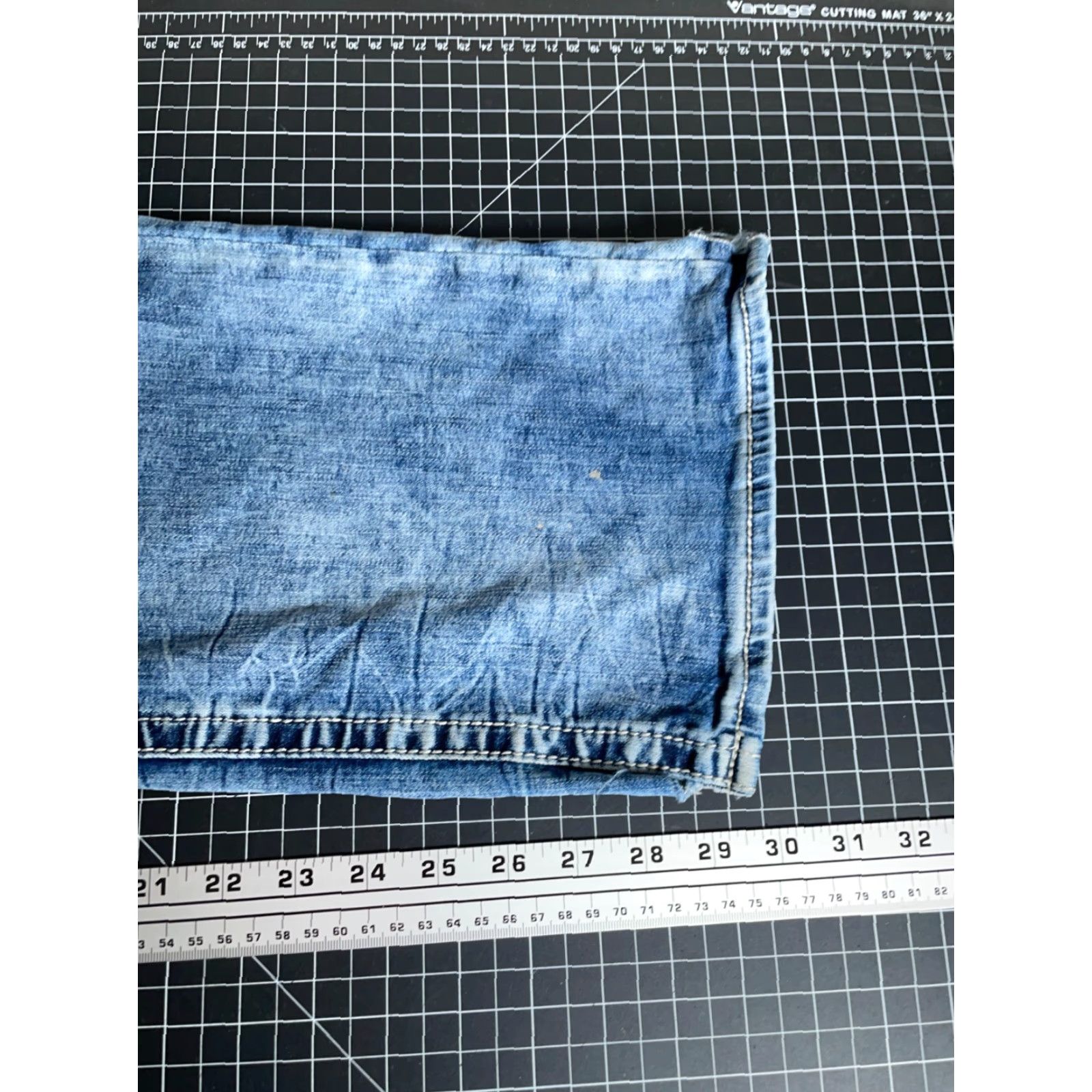Vintage Buckle Salvage Mayhem Bootcut Jeans Men's 33S (Actual 34 x 29.5) Blue Low Rise Buckle Size US 33 - 6 Thumbnail