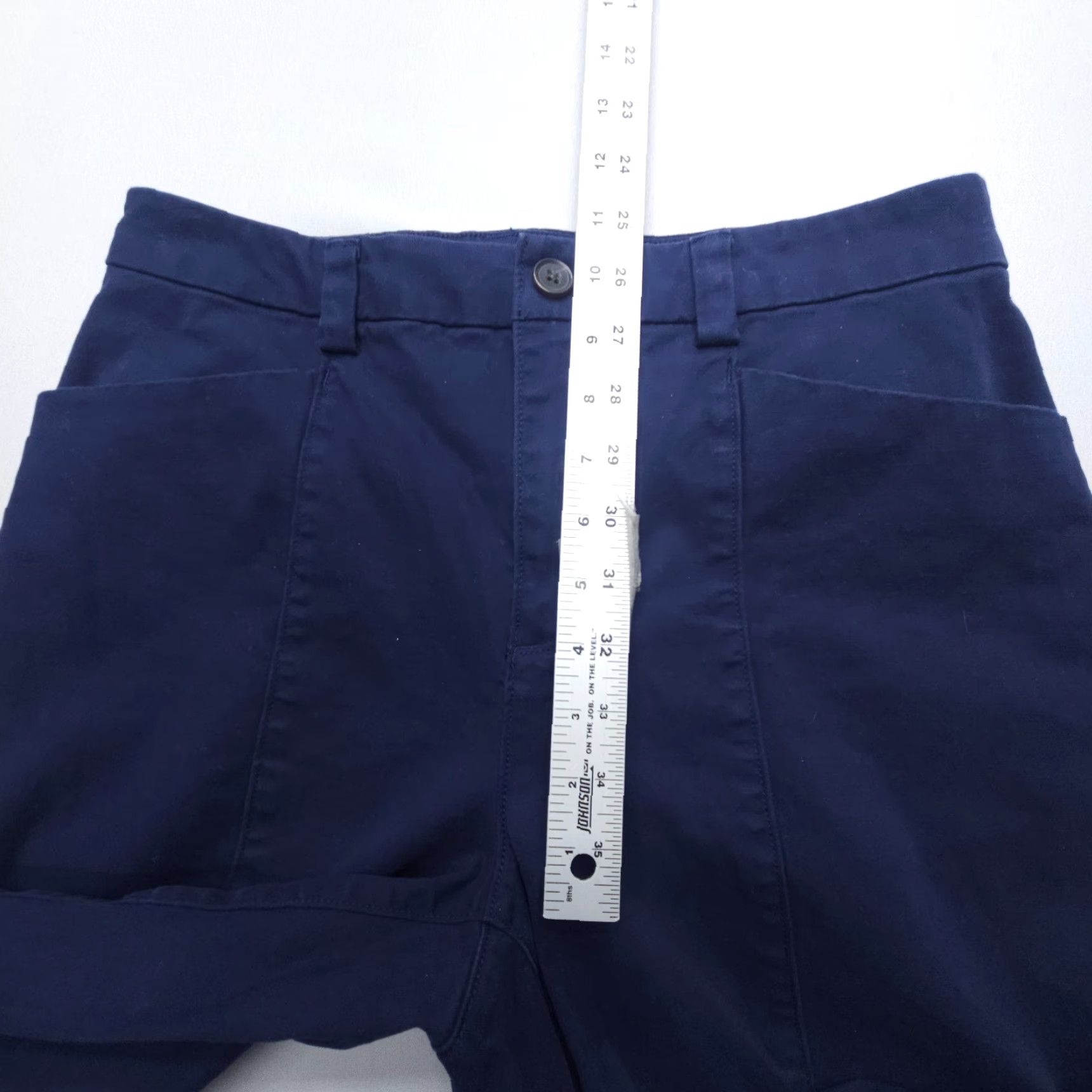 Vintage Duluth PANTs Blue Workday Warrior Chino Wide Leg Crop 29 x 23" - Relaxed, Cotton Blend, Twill, Pockets, Front Flat - Women's Regular Size 29" in Blue Size 29" - 6 Thumbnail