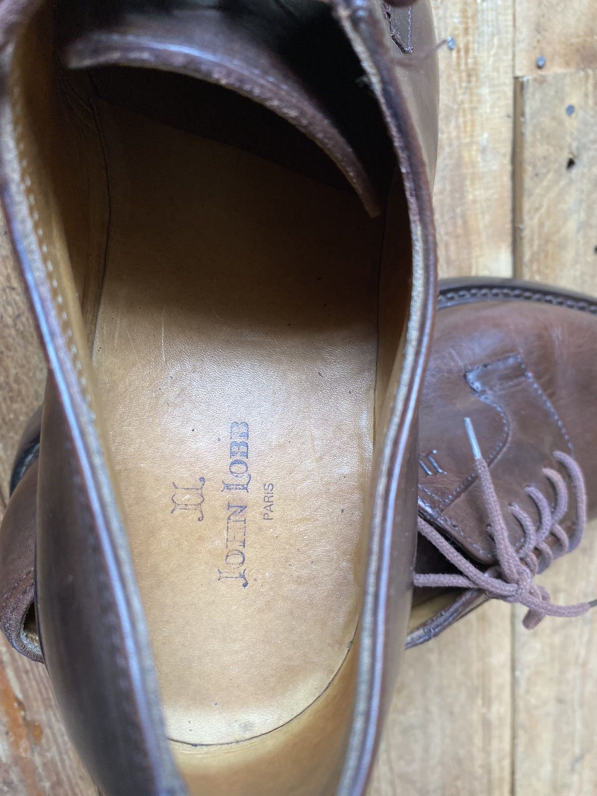John Lobb John lobb plain toe blucher brown derby leather shoes uk 7 Size US 7.5 / EU 40-41 - 13 Thumbnail