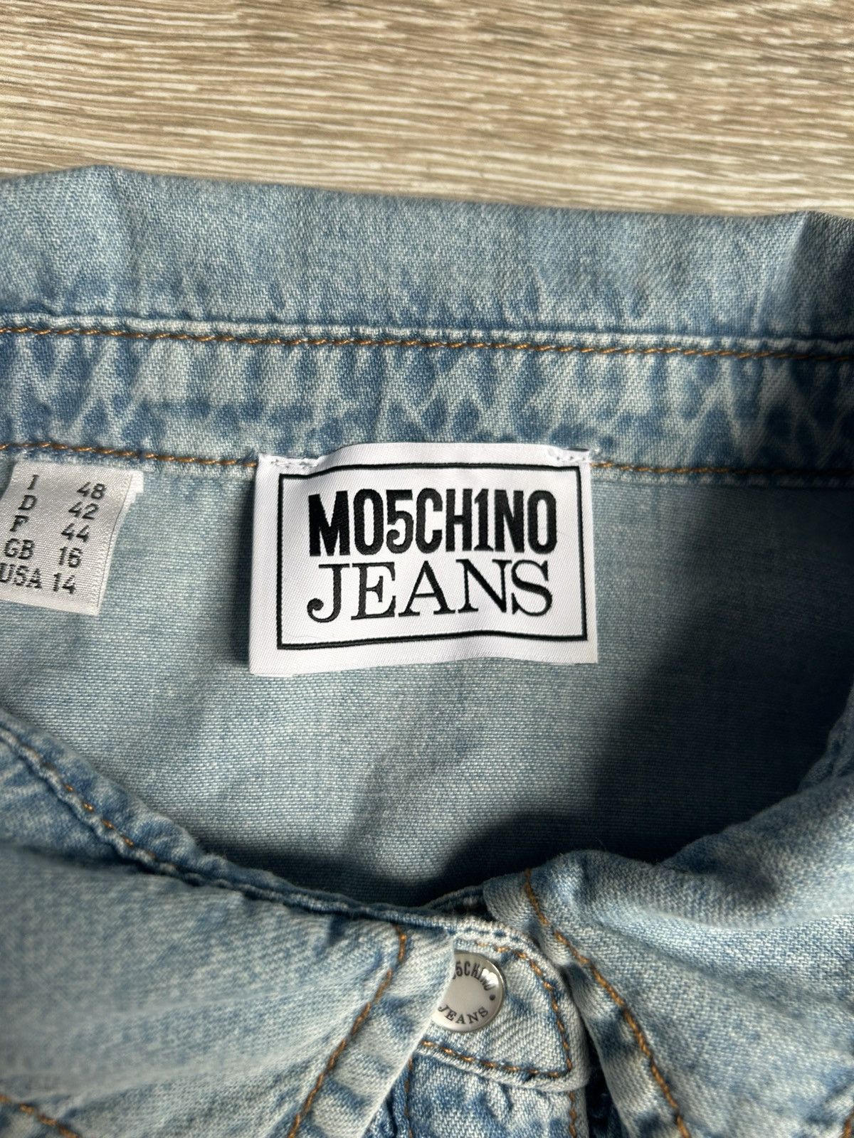 Moschino M05CH1N0 jeans chambray Dress designer luxury premium Size L / US 10 / IT 46 - 3 Thumbnail
