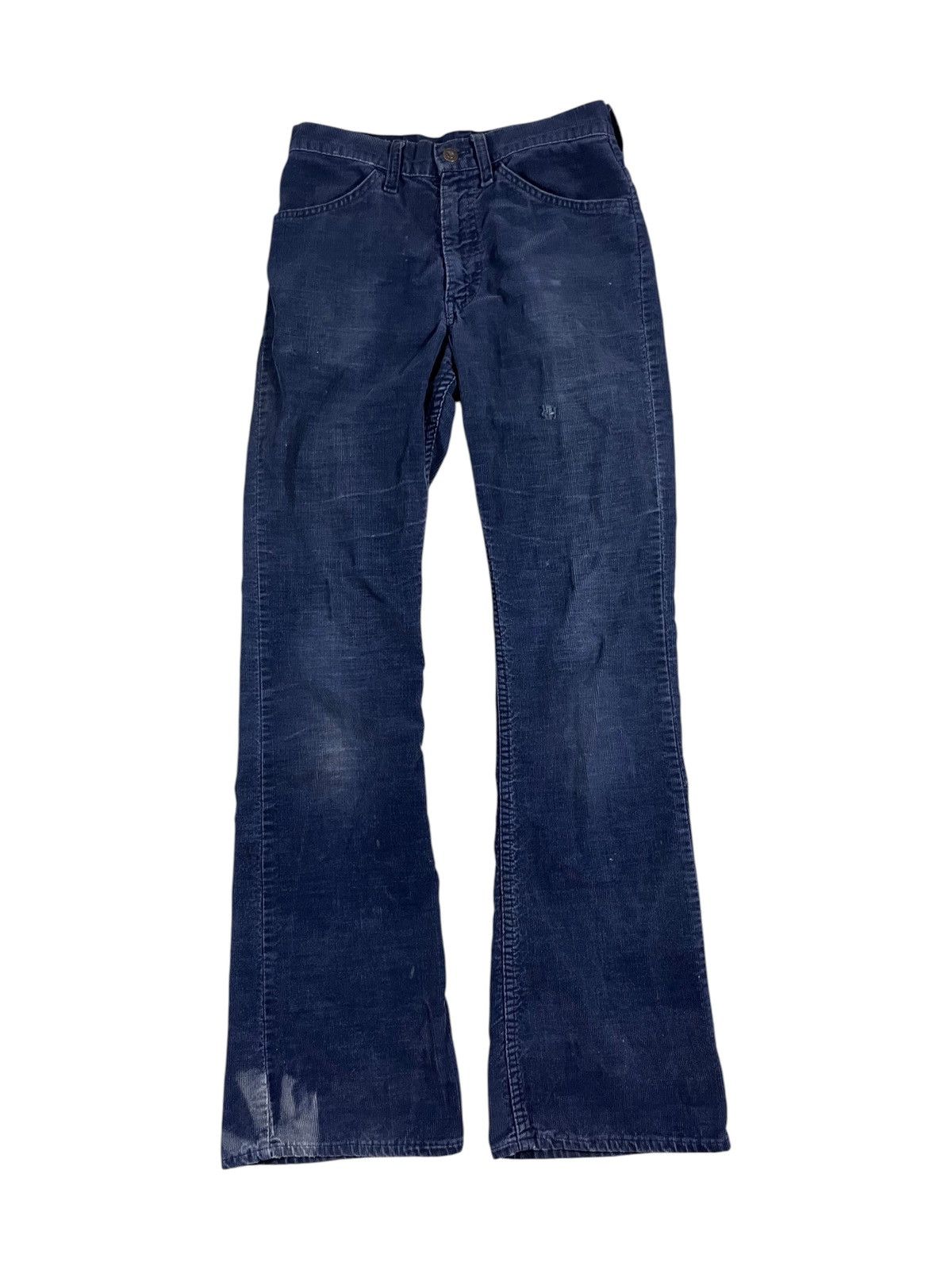 Vintage 70s Levis Faded Blue Flared Corduroy Pants 29x33