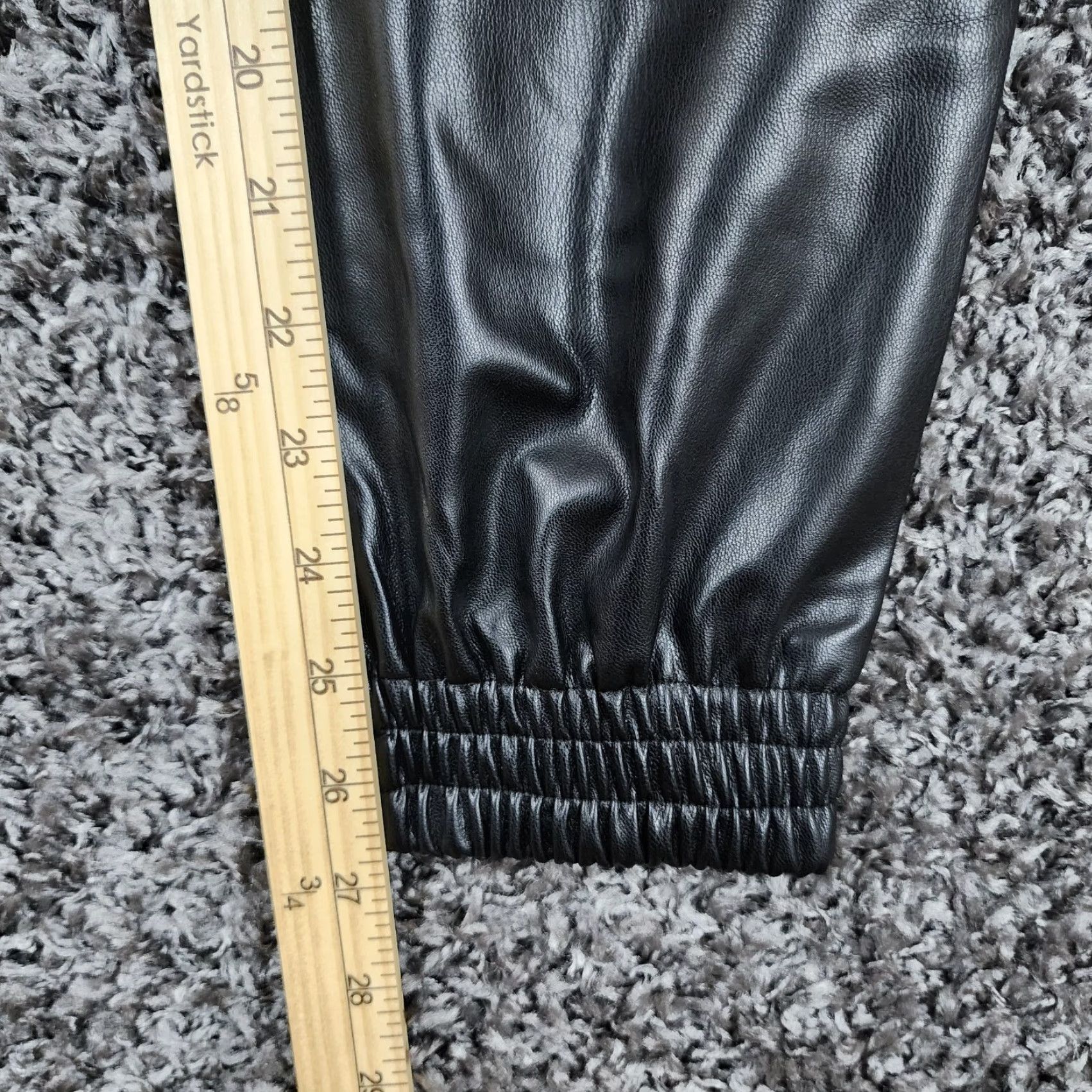 Zara Zara Jogger Pants Women's Black Polyurethane Elastic Waist Ankles Size S Size 28" / US 6 / IT 42 - 5 Thumbnail