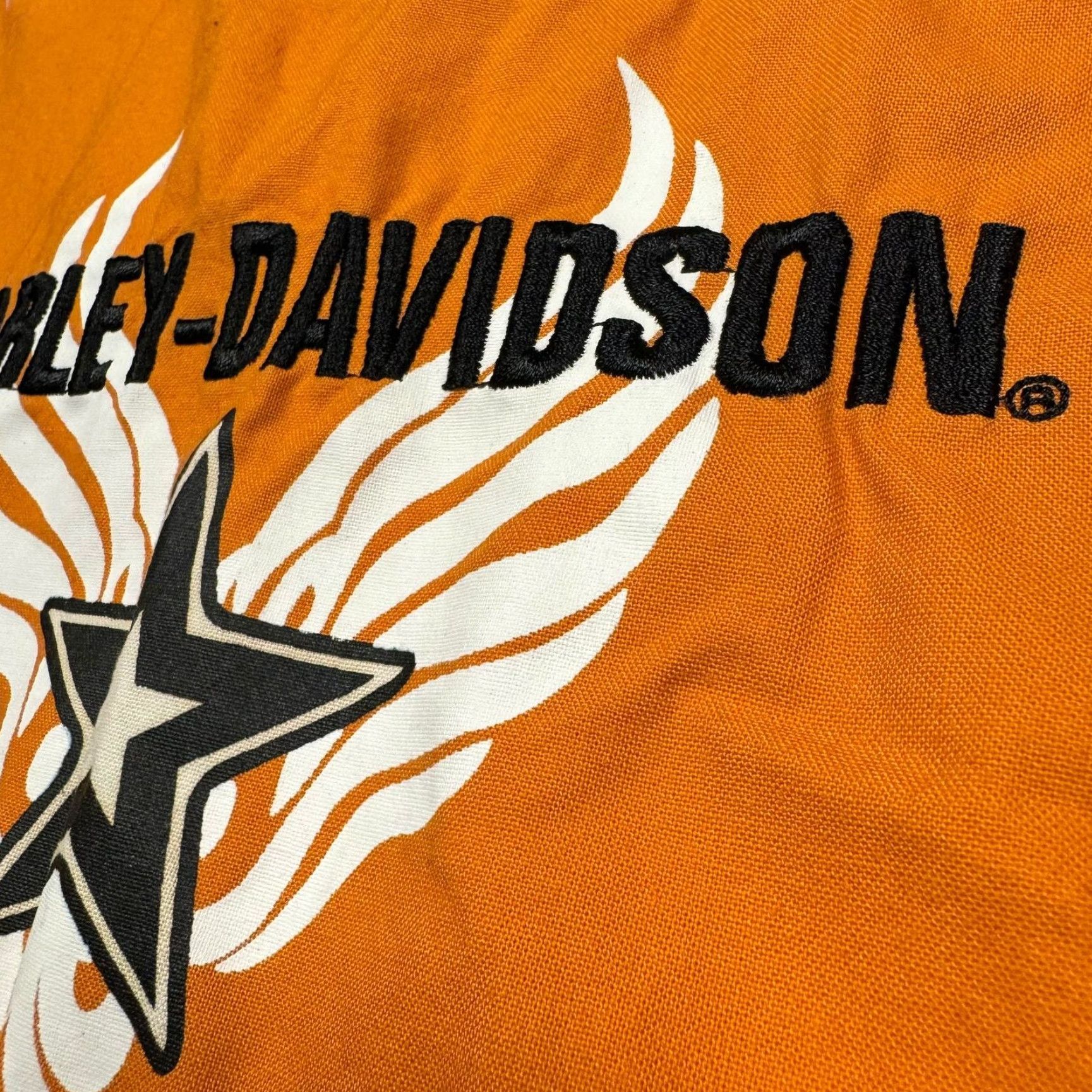 Harley Davidson VINTAGE Harley Davidson Button-Up Vest Orange Black Embroidered Biker Mens M Size US M / EU 48-50 / 2 - 2 Thumbnail