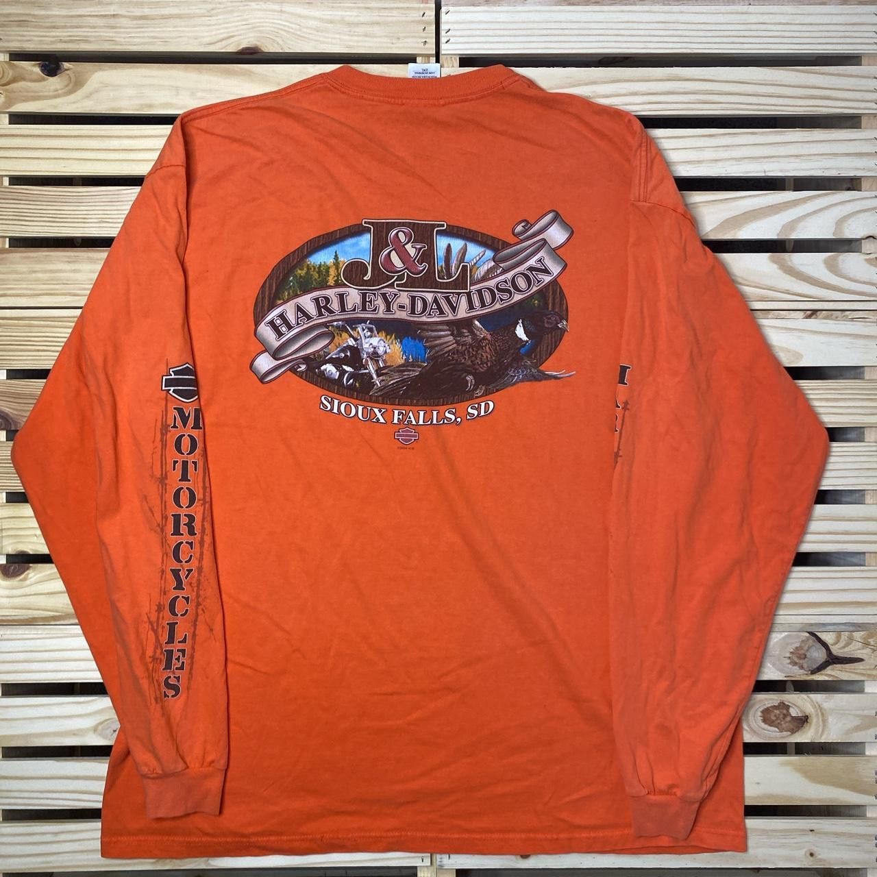 Harley Davidson Vintage Harley Davidson SD Orange Biker Tee Size 2XL Size US XXL / EU 58 / 5 - 1 Thumbnail