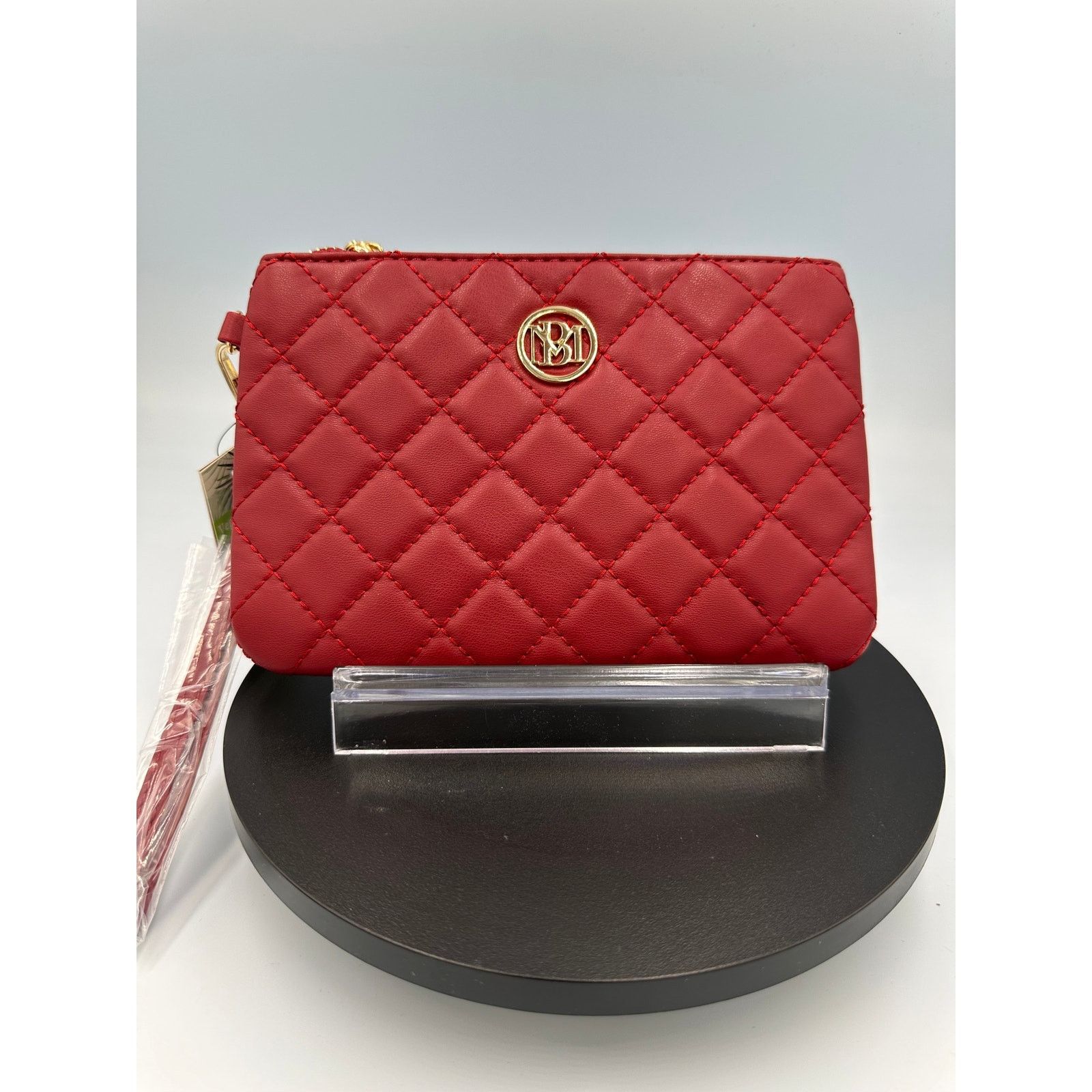 Badgley Mischka Badgley Mischka Quilted Clutch - Brick Red Size ONE SIZE - 2 Thumbnail