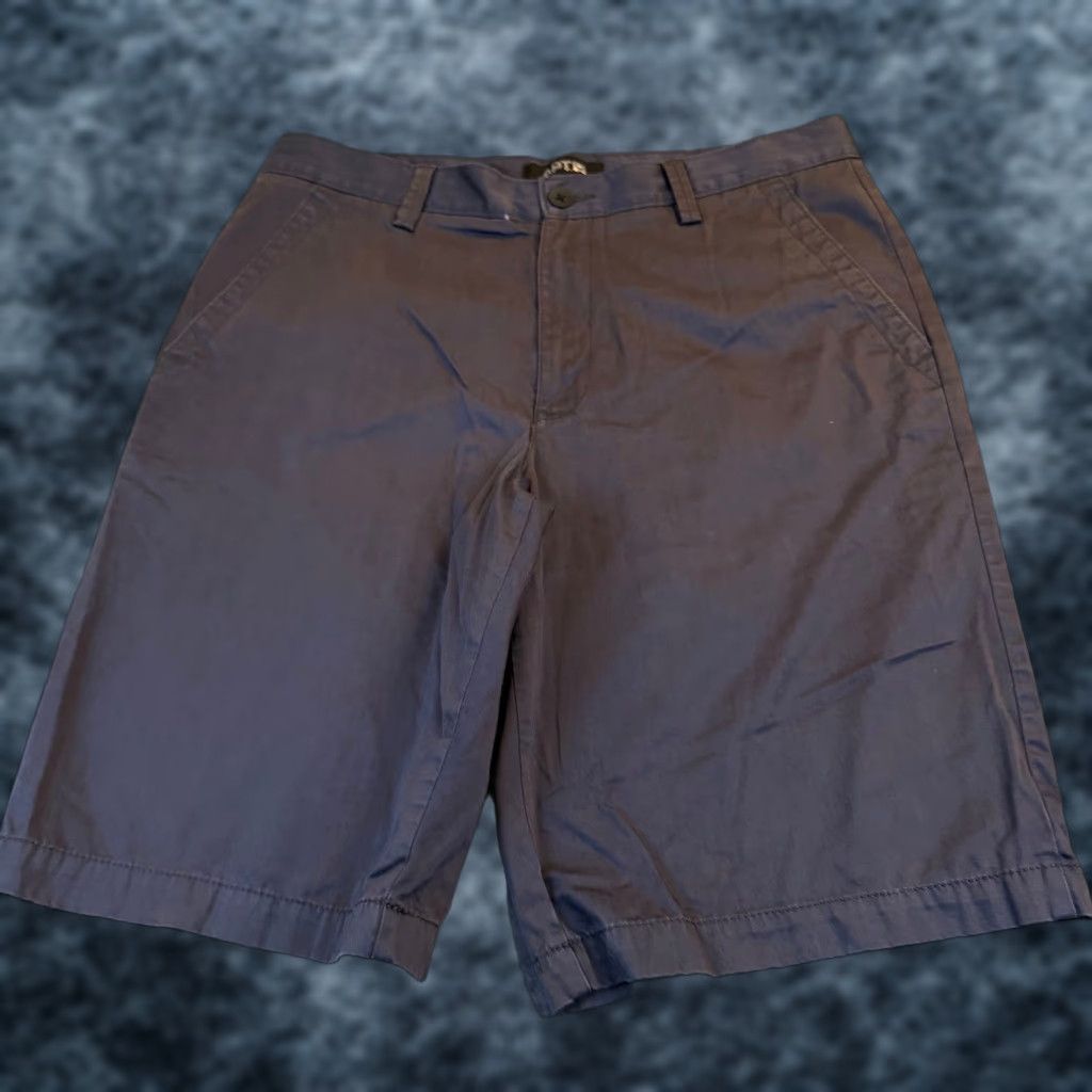 Vintage APT 9 Chino Shorts Mens 33 Gray Flat Front Casual Everyday Wear Adult Regular Cotton Shorts with Pockets Size US 33 - 1 Thumbnail