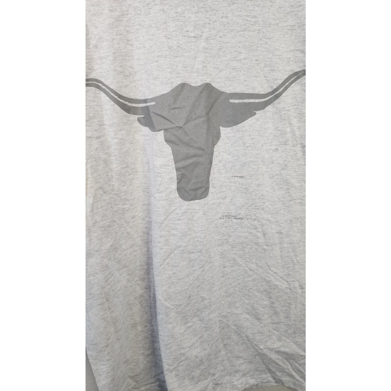 Jerzees Vintage Longhorn Shirt Cow Head Gray Cow T-shirt VTG Large Size US L / EU 52-54 / 3 - 2 Thumbnail