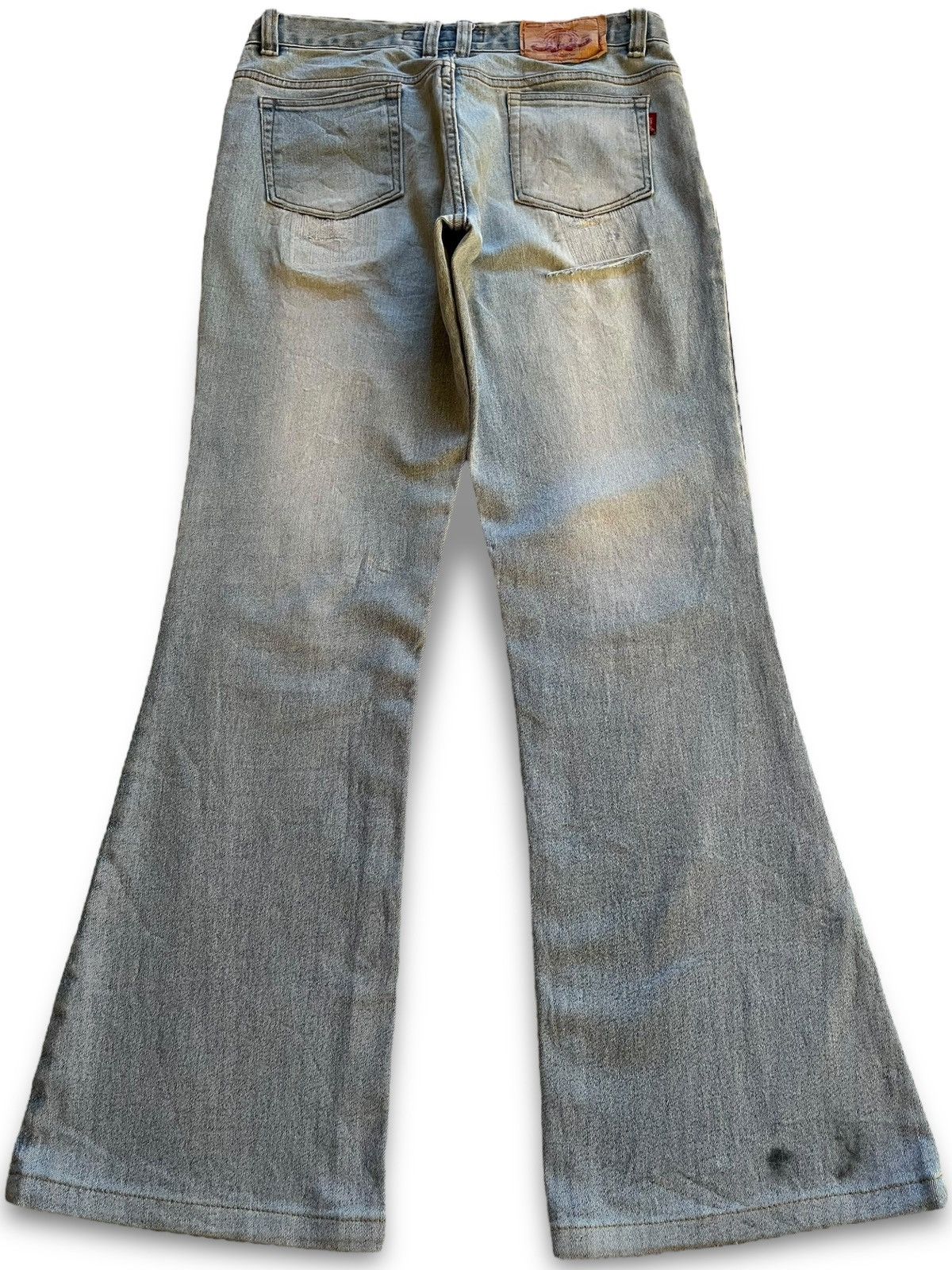 Japanese Brand SALES 🔥 Vintage Japanese Brand Blue Wash Flare Jeans Size 29" - 2 Thumbnail