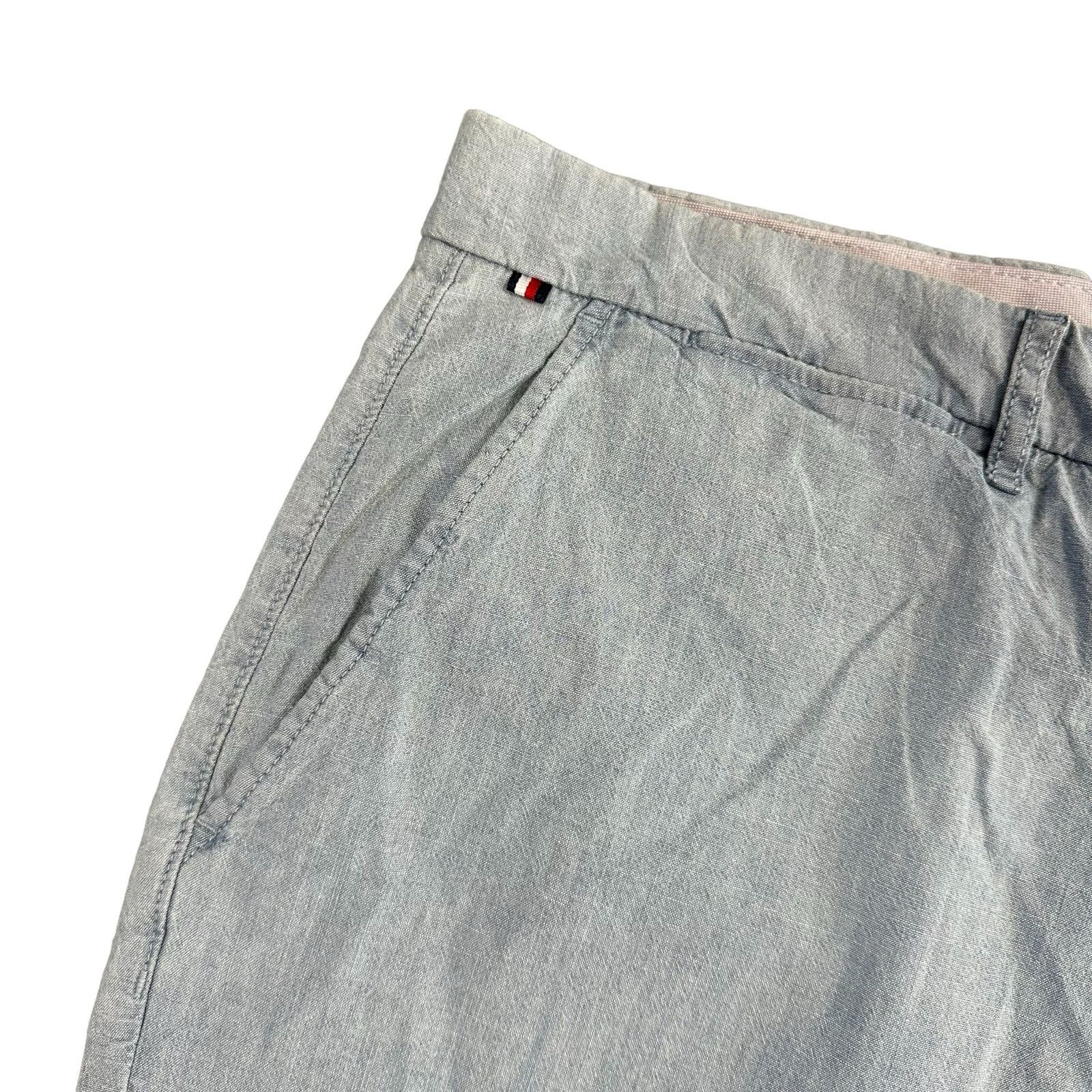 Tommy Hilfiger Tommy Hilfiger Th Flex Stretch 9" Shorts Light Wash Chambray Size US 40 / EU 56 - 4 Thumbnail