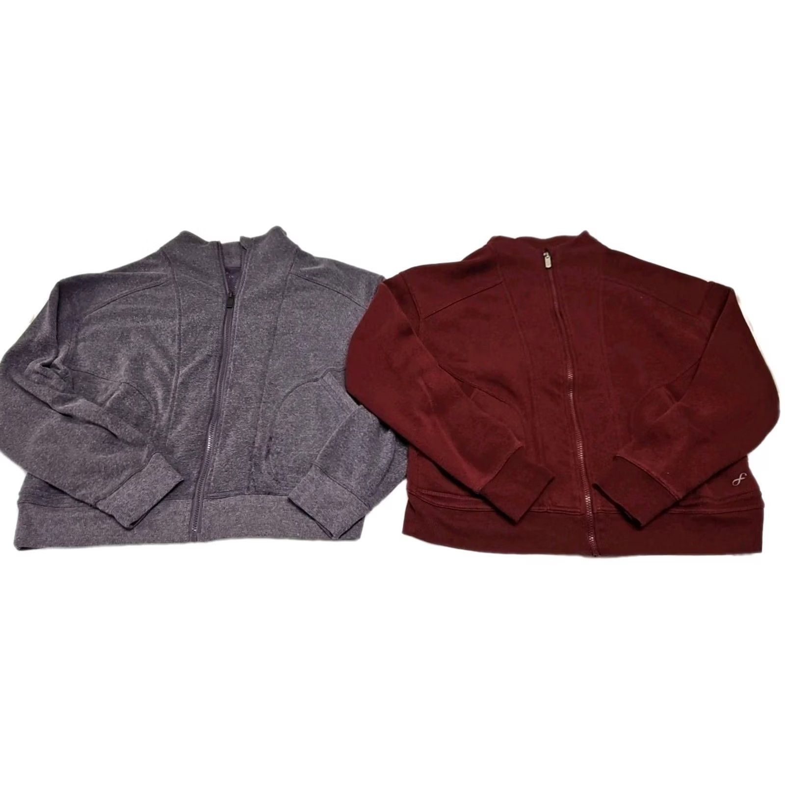 Vintage Freely Women’s Medium Zip Up Jacket Athleisure Burgundy & Gray Set of 2 Jacket Womens M Burgundy & Gray Zip Up Size M / US 6-8 / IT 42-44 - 2 Thumbnail
