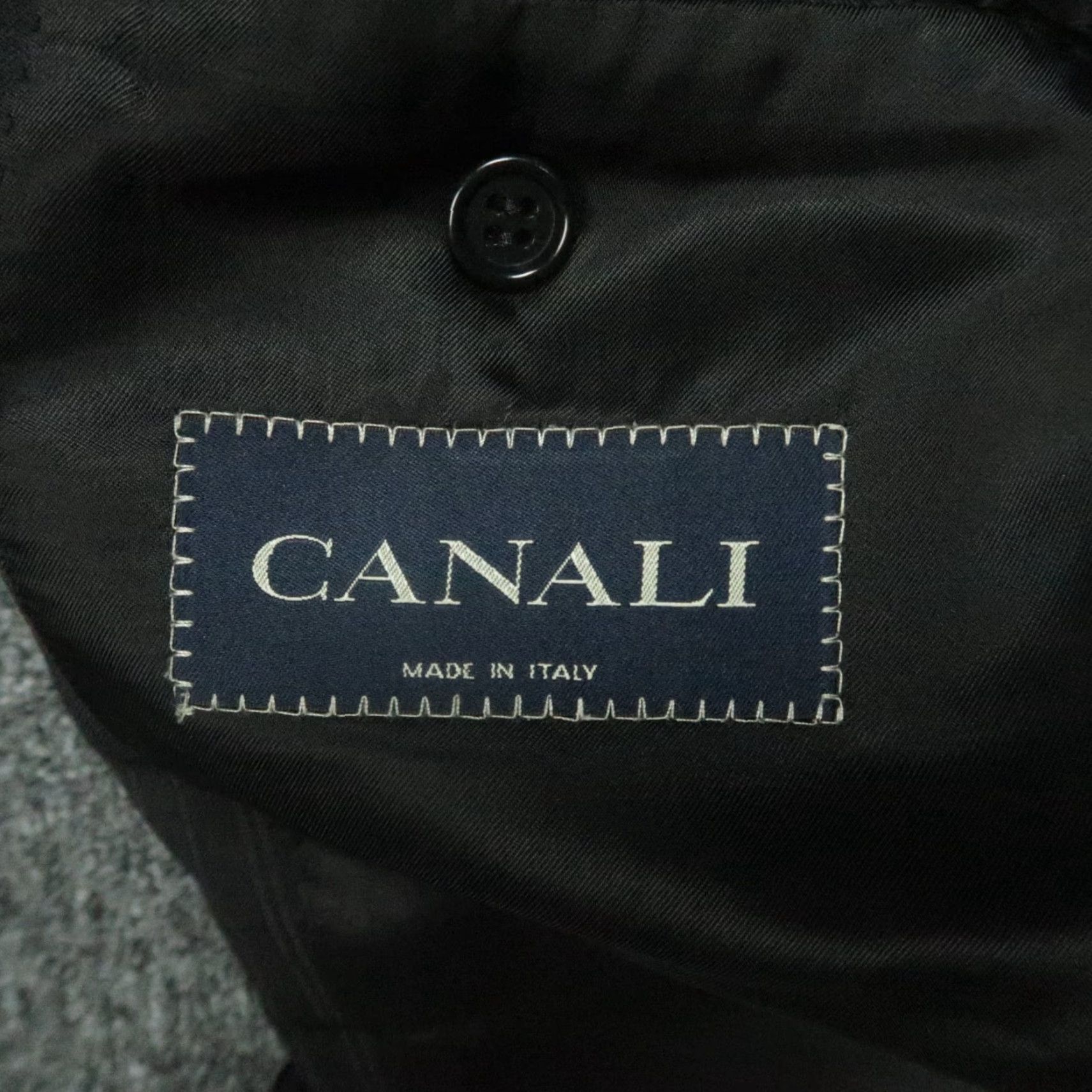 Canali Canali Blazer Mens Black 42R Wool Striped 2 Piece Notch Lapel Single-Breasted Formal Self/Euro 50R Italy Mens Size 42R - 4 Thumbnail