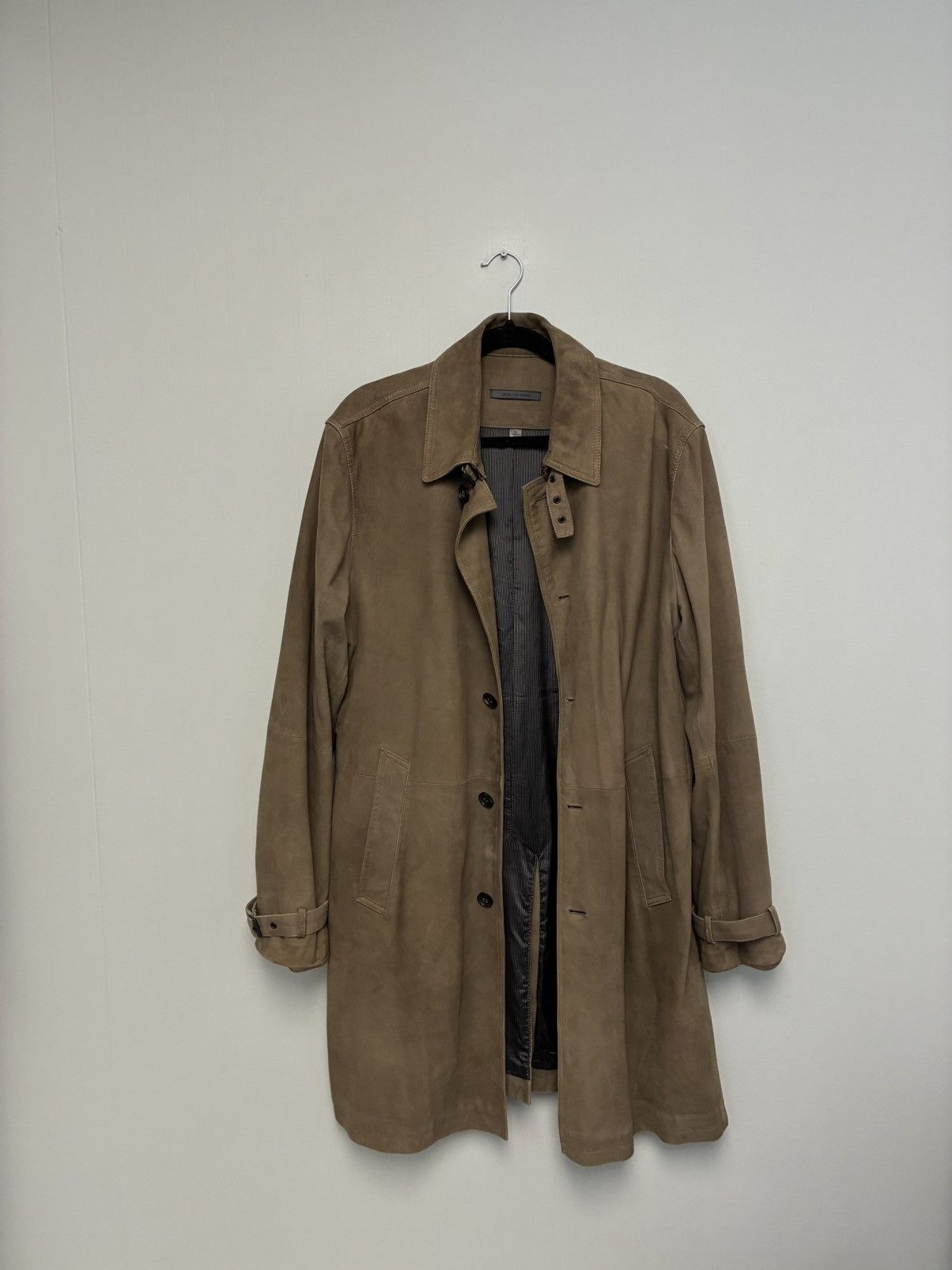 John Varvatos Goat Suede Trench Coat Jacket EU 52 USA 42 Size US L / EU 52-54 / 3 - 3 Thumbnail