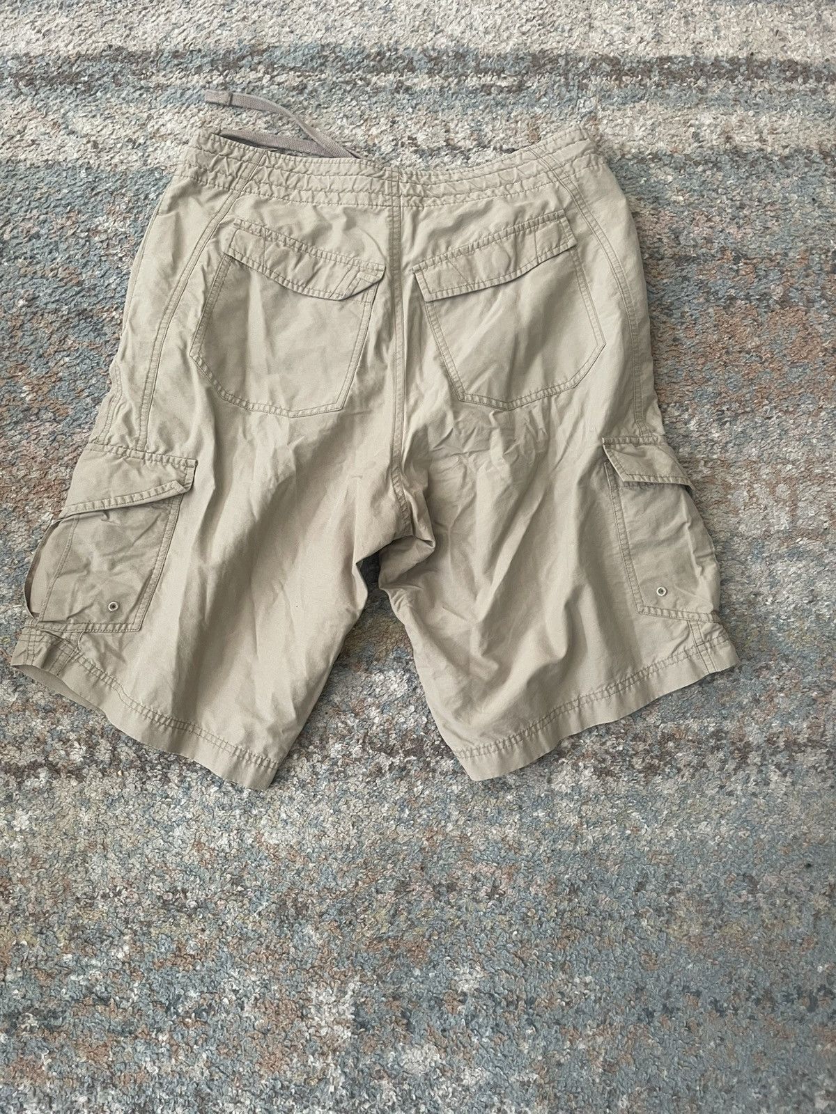 Nike × Vintage VTG Nike Cargo Shorts 36 Brown Metal Logo Faded Drawstring Size US 34 / EU 50 - 8 Thumbnail