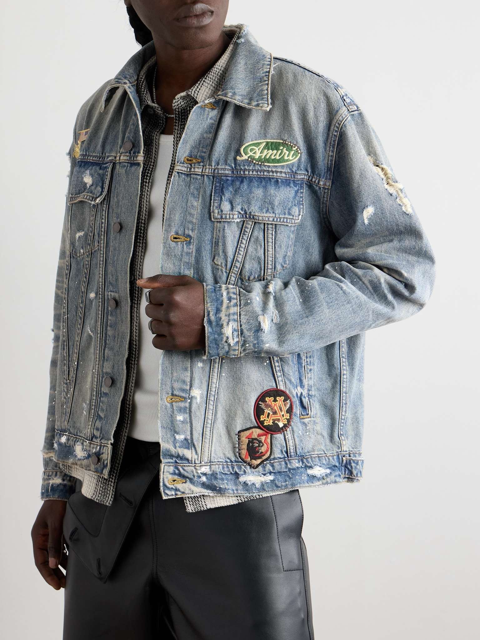 Amiri o1s1wg110326 Pegasus Denim Trucker Jacket in Blue Size US M / EU 48-50 / 2 - 3 Thumbnail