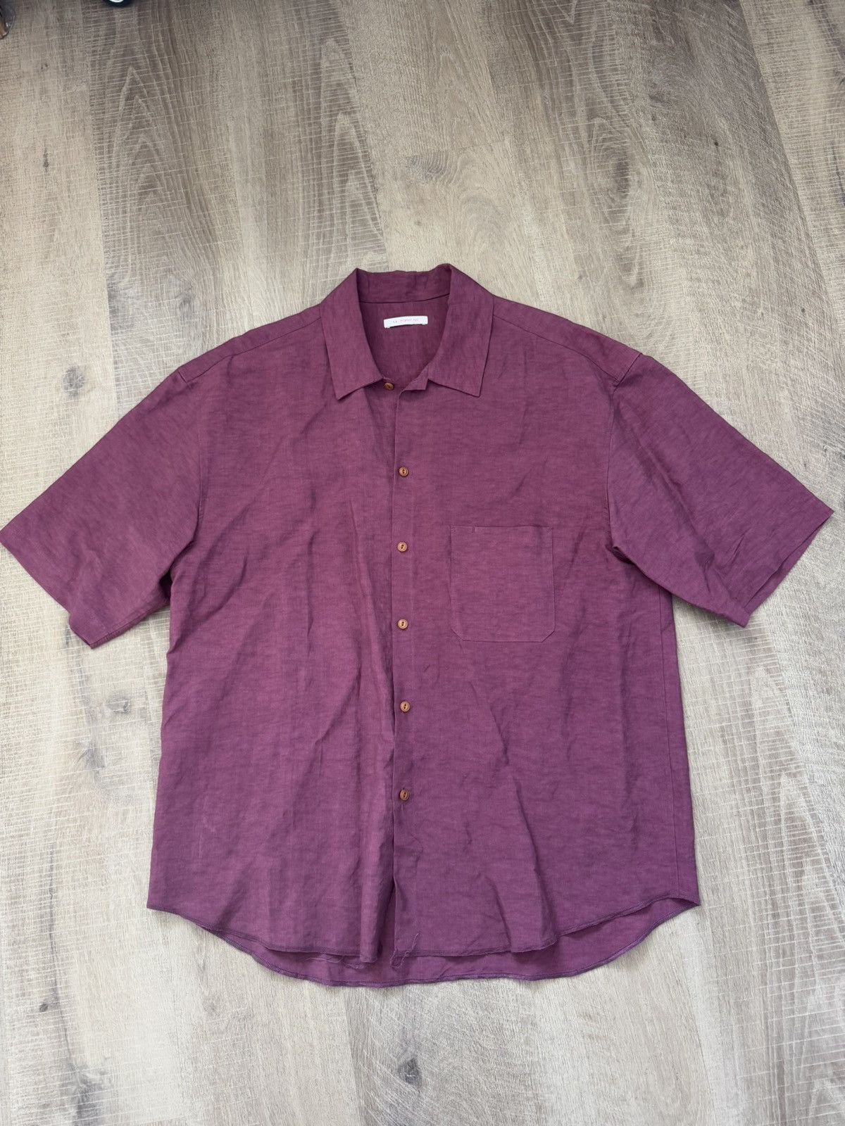s.k. manor hill Sage Shirt Magenta Viscose Linen Size US M / EU 48-50 / 2 - 4 Thumbnail