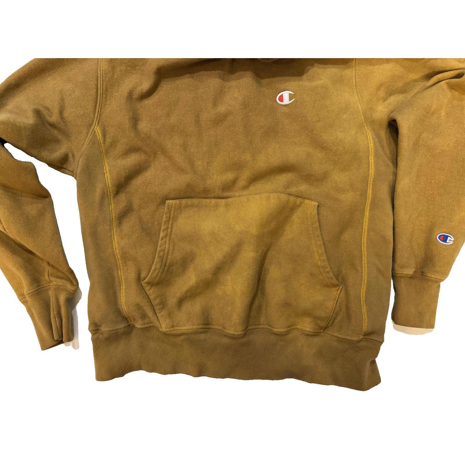Champion Vintage Champion Reverse Weave Hoodie Mens Med Brown Yellow Size US M / EU 48-50 / 2 - 2 Thumbnail