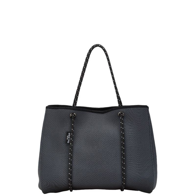 Other Other Willow Bay Neoprene Tote Bag Gray Black Plastic Tote Bag in Great Condition Size ONE SIZE - 1 Thumbnail