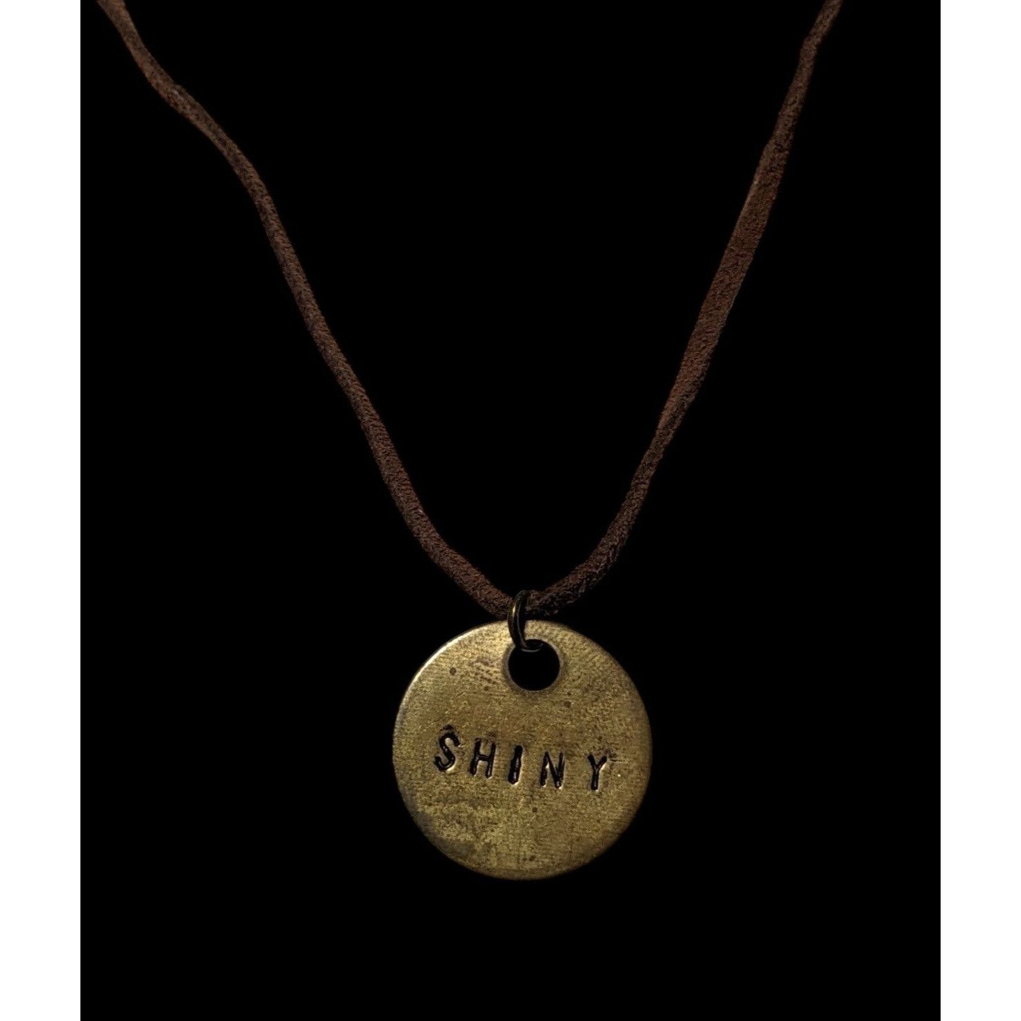 Other Handmade Gold Shiny Stamped Pendant Necklace Size ONE SIZE - 3 Thumbnail