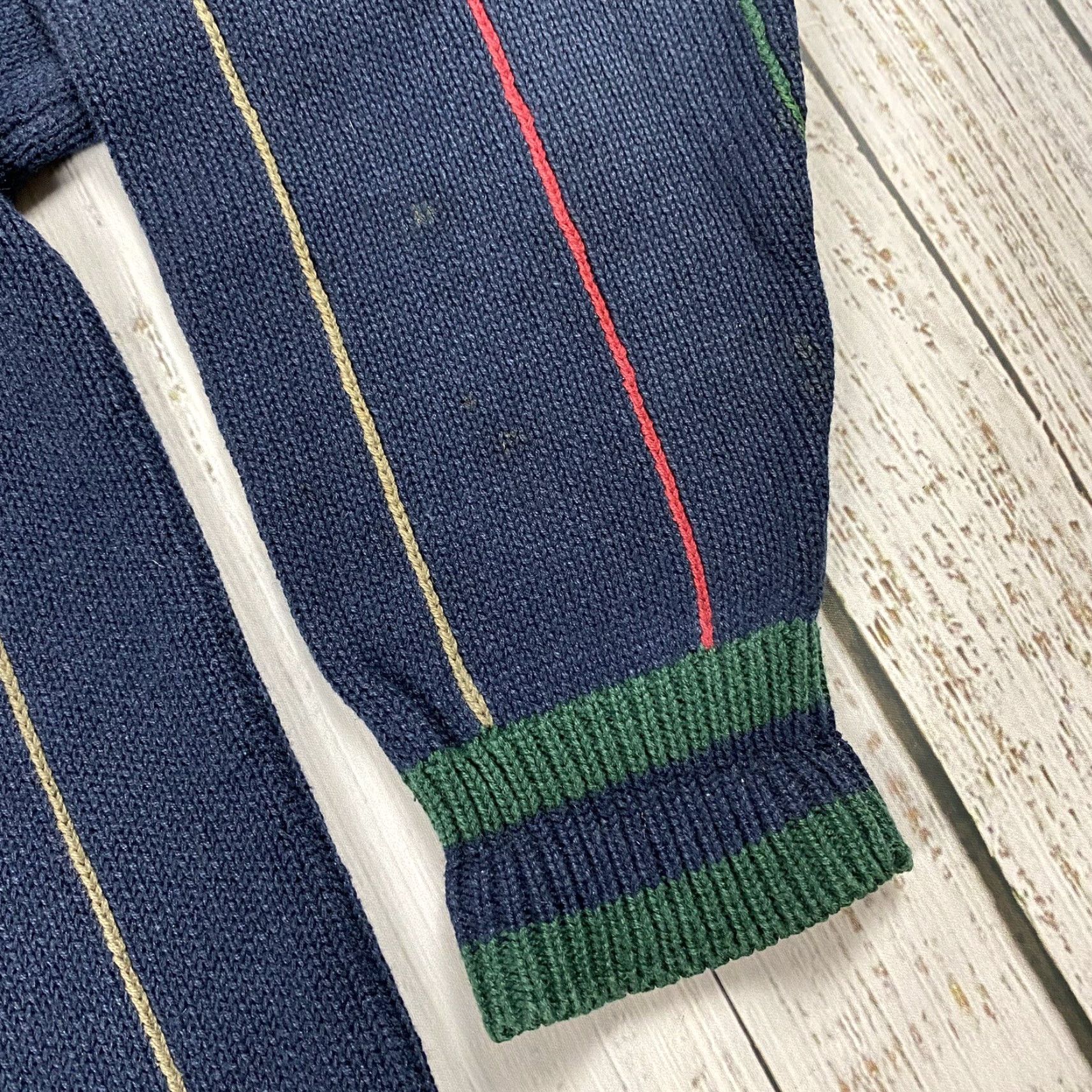 Vintage VINTAGE Structure Striped Sweater XL Classic Preppy Thick Cotton Navy Mens Size US XL / EU 56 / 4 - 3 Thumbnail