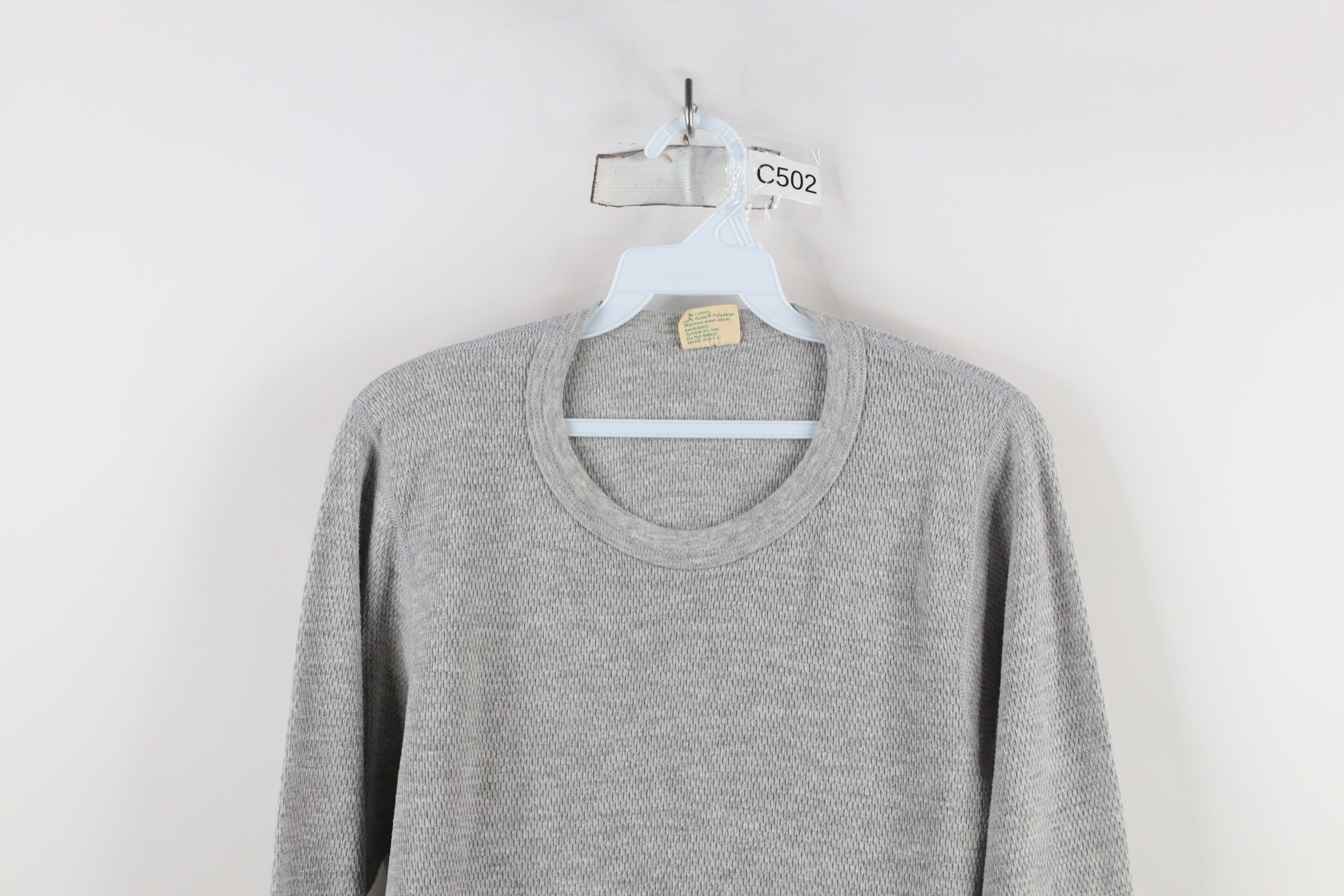 Vintage Vintage 70s Streetwear Waffle Knit Long Sleeve T-Shirt USA Size US L / EU 52-54 / 3 - 2 Thumbnail
