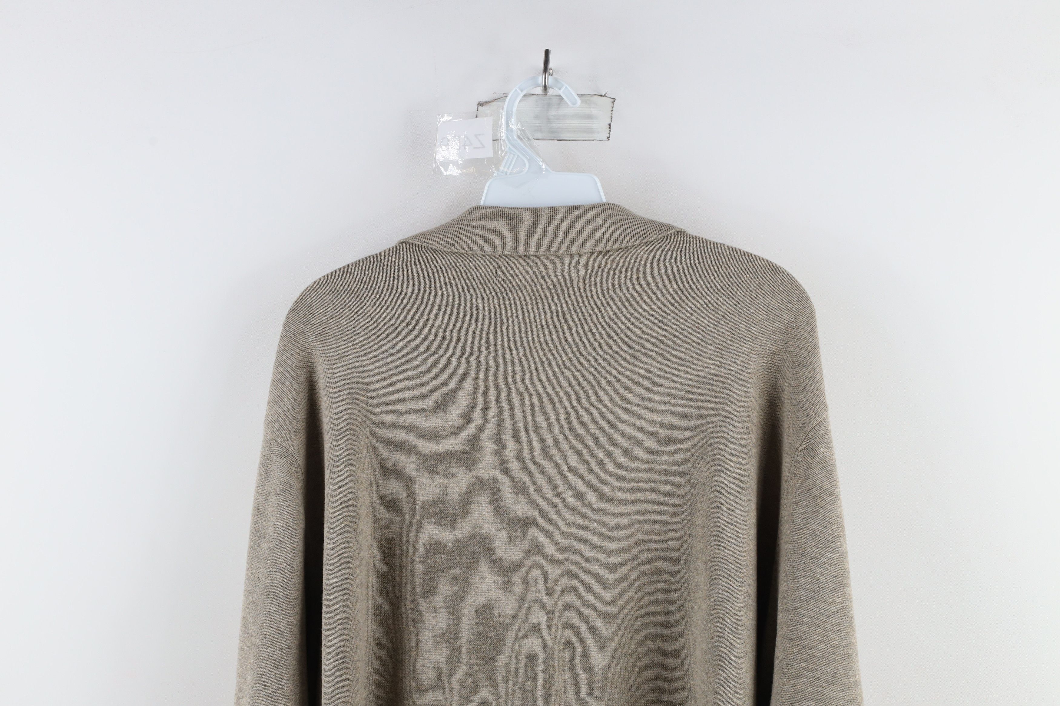 Vintage Vintage 90s Streetwear Collared Pullover Oatmeal Brown Size US XL / EU 56 / 4 - 6 Thumbnail