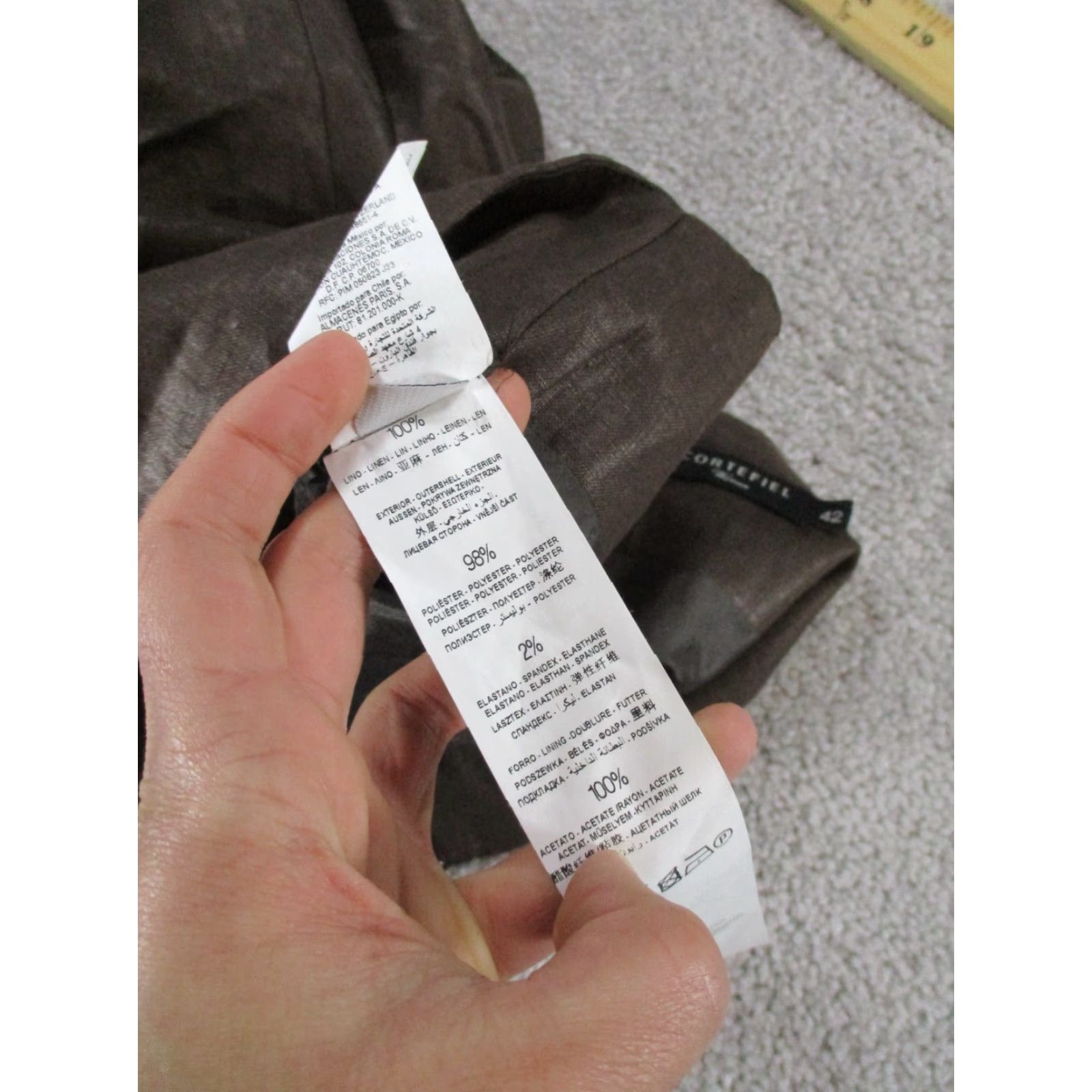 Vintage Cortefiel Skirt Womens 42 US 10 Brown Linen A Line Midi Size 32" / US 10 / IT 46 - 7 Thumbnail