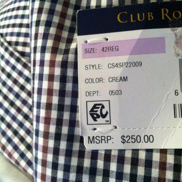 Club Room CLUB ROOM MEN'S NEW 100%COTTON SPORT JACKET BLAZER SIZE: 42R Size 42R - 14 Thumbnail