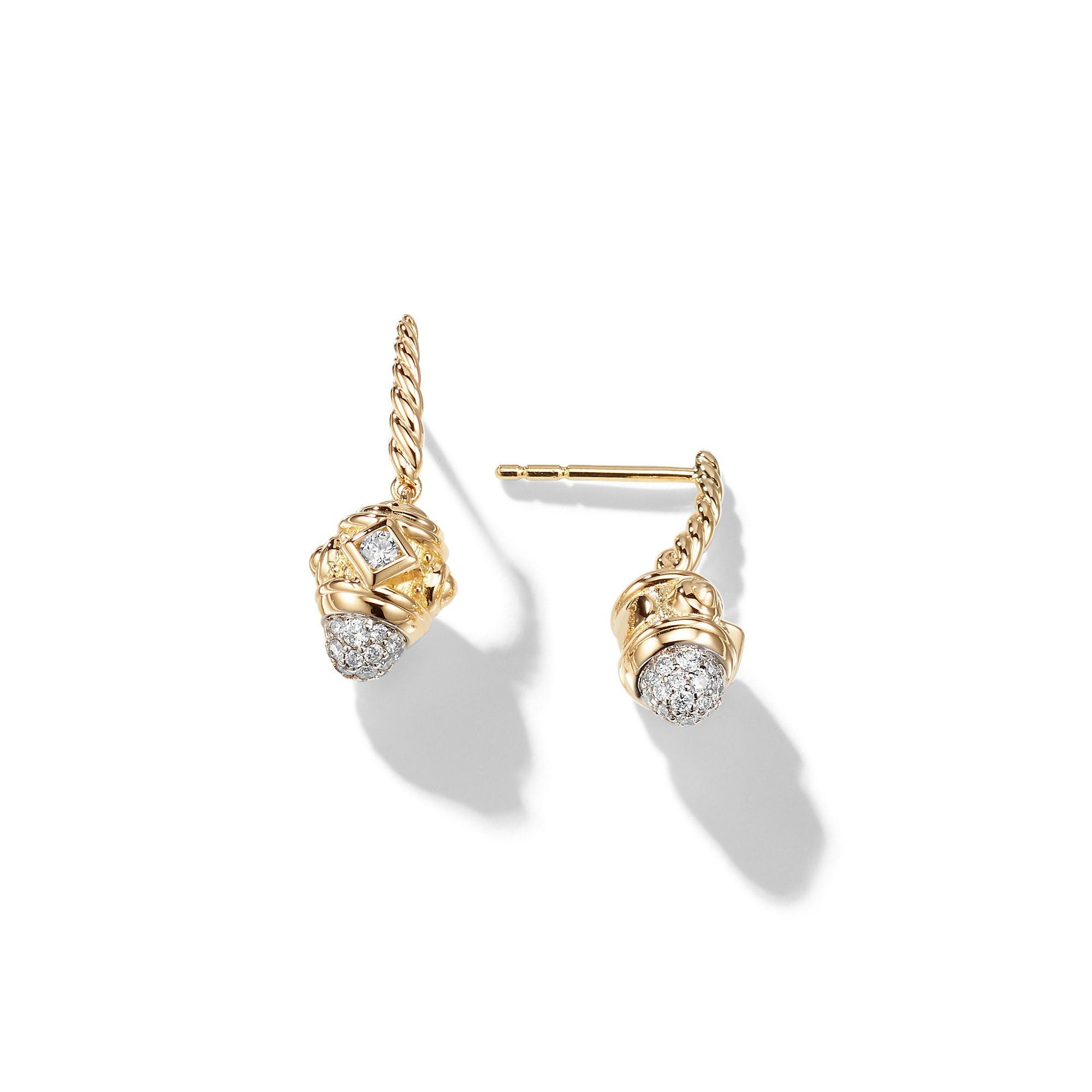 David Yurman o1w1db10325 Earrings in 18K Yellow Gold with Diamonds & 22mm Size ONE SIZE - 2 Thumbnail