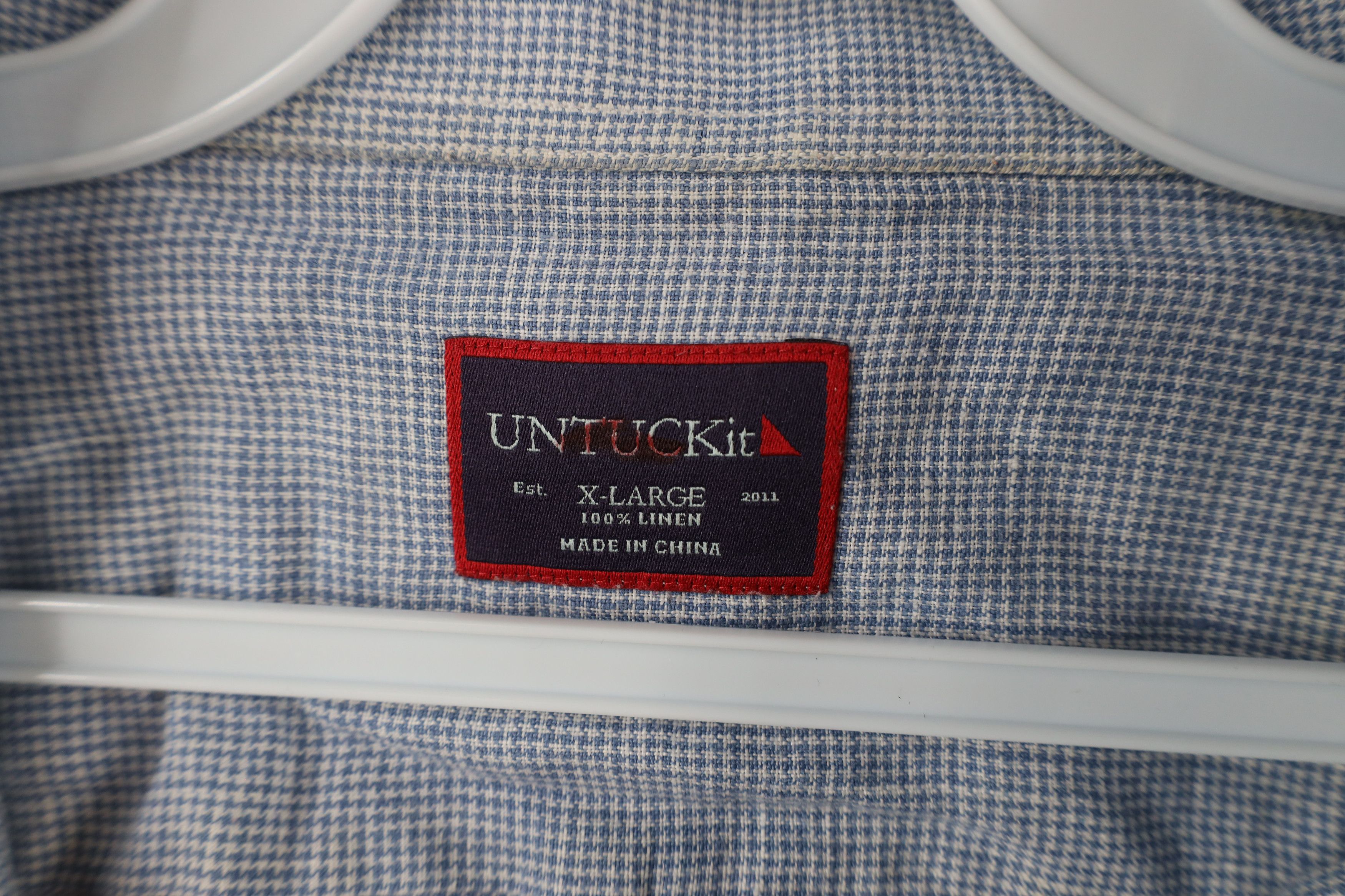 UNTUCKit × Vintage Untuckit Weave Long Sleeve Collared Button Down Shirt Blue Size US XL / EU 56 / 4 - 7 Thumbnail