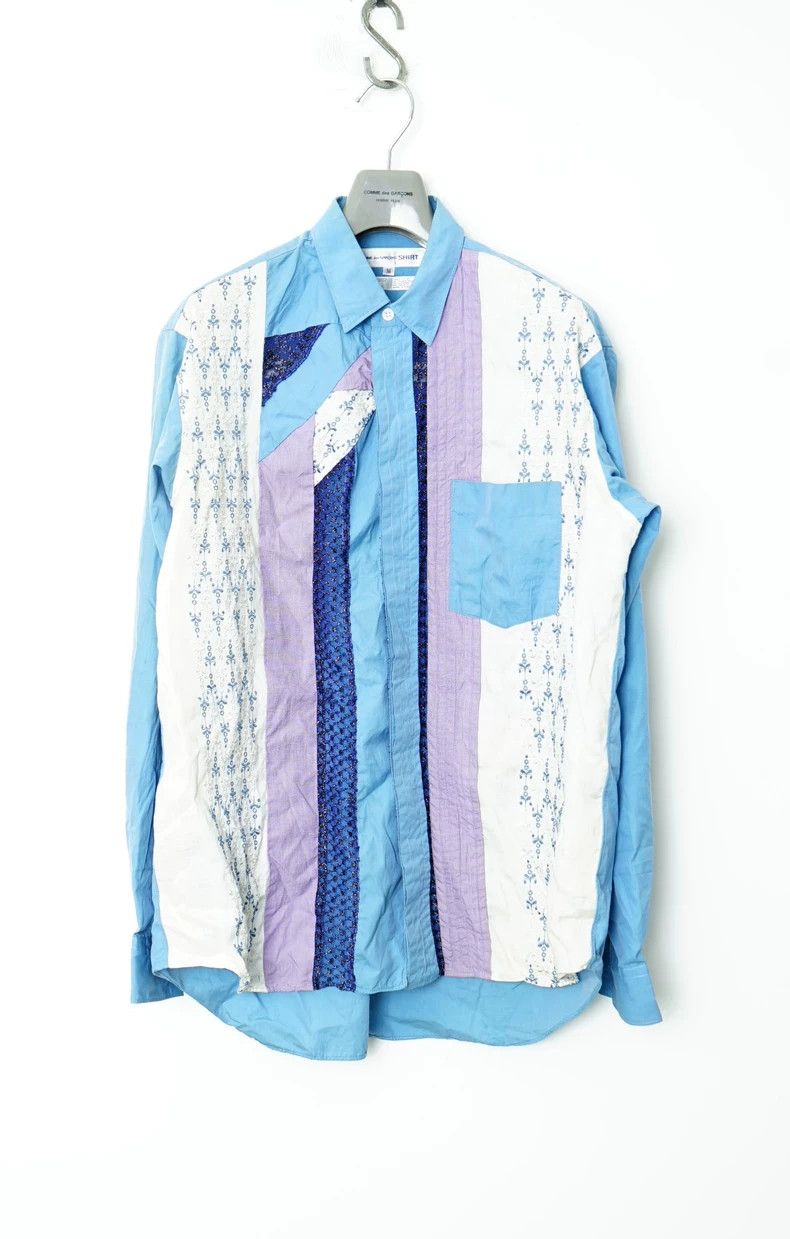 Comme des Garcons Comme Des Garcons Embroidered patchwork silhouette shirt Size US M / EU 48-50 / 2 - 1 Thumbnail