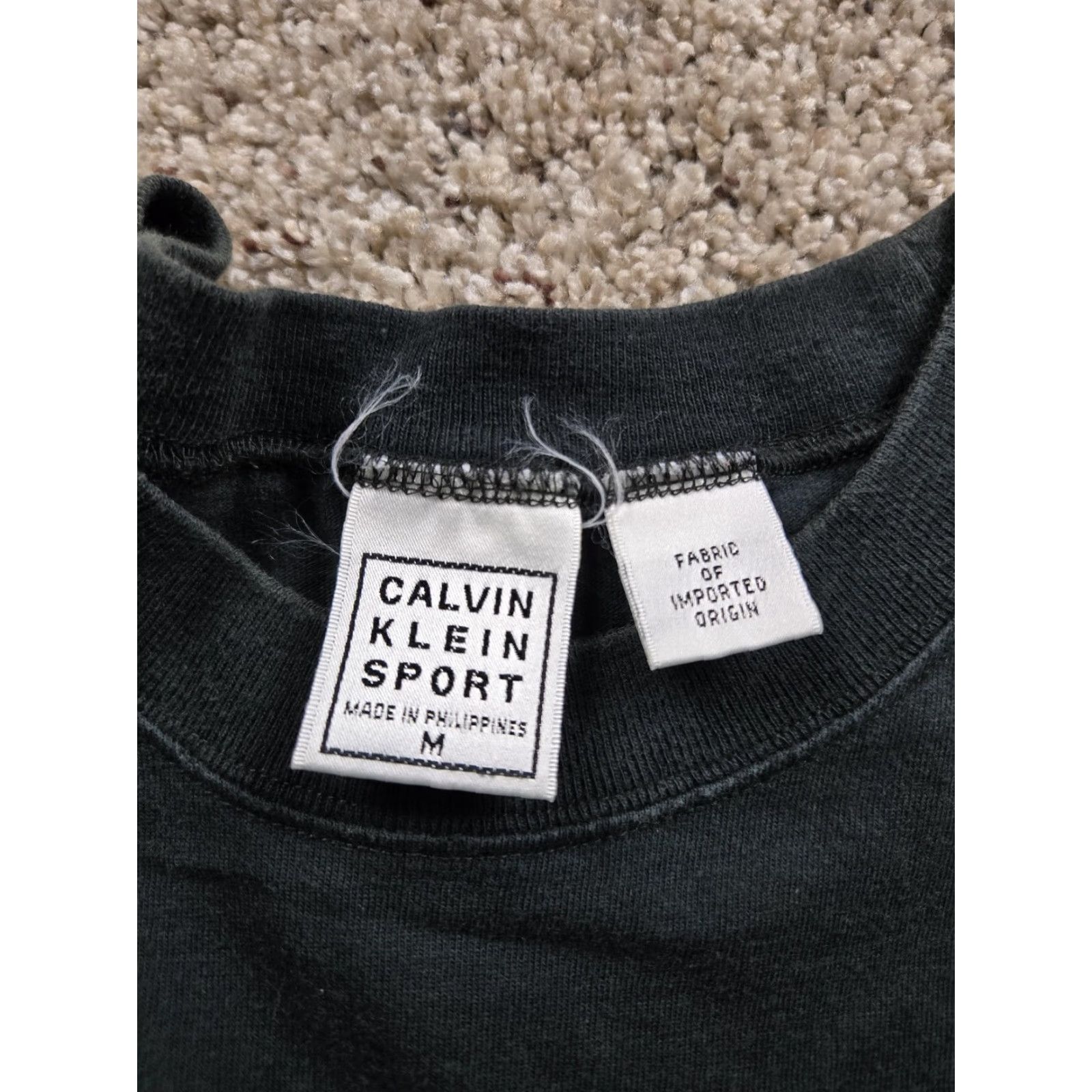 Calvin Klein VINTAGE Calvin Klein Sport Shirt Mens M Black Cotton Pocket Crest Logo Embroidered Crew Neck Short Sleeve Knit Solid All Seasons Cotton Shirt Mens Size US M / EU 48-50 / 2 - 4 Thumbnail