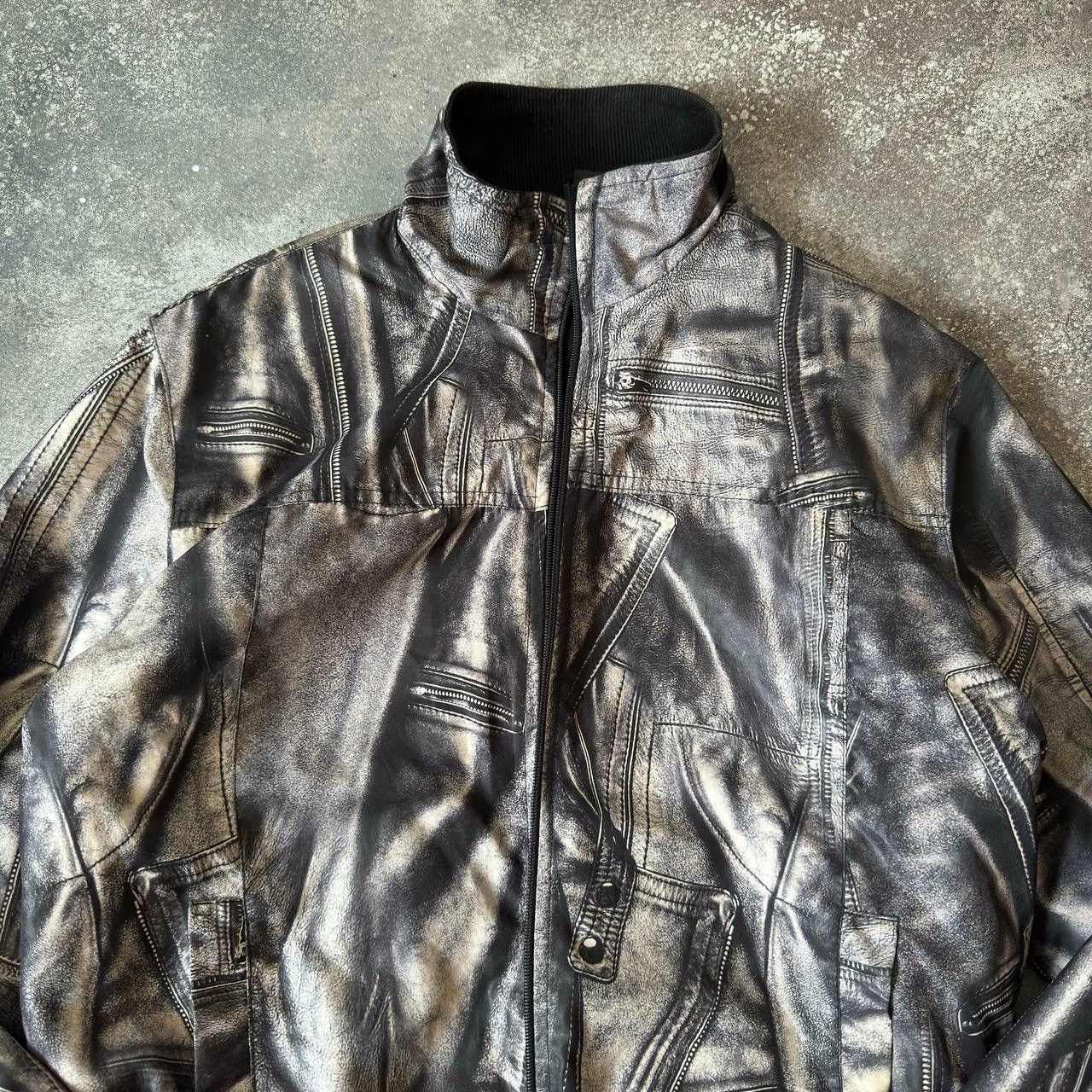 20471120 Avant Garde Zip Details Printed Jacket (rick owens vibe) Size US M / EU 48-50 / 2 - 3 Thumbnail
