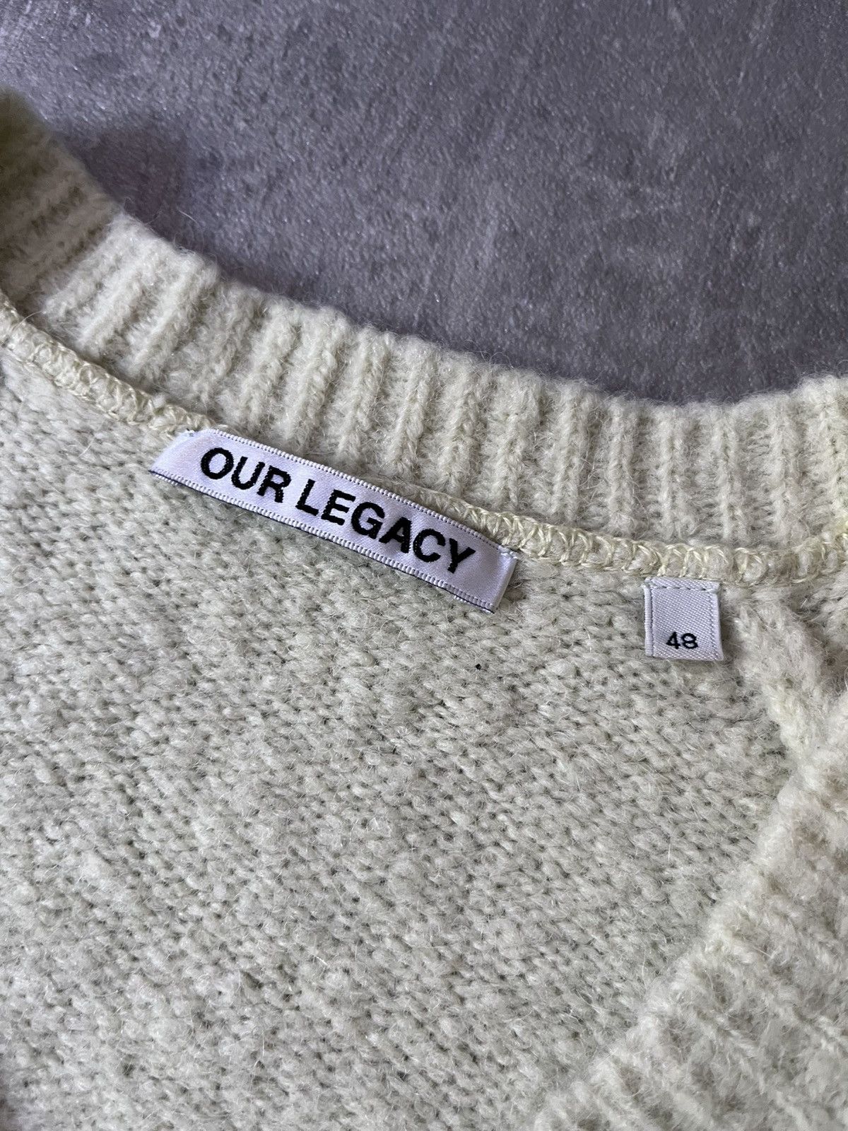 Our Legacy Our Legacy V-Neck Raglan wool alpaca sweater Size US M / EU 48-50 / 2 - 5 Thumbnail