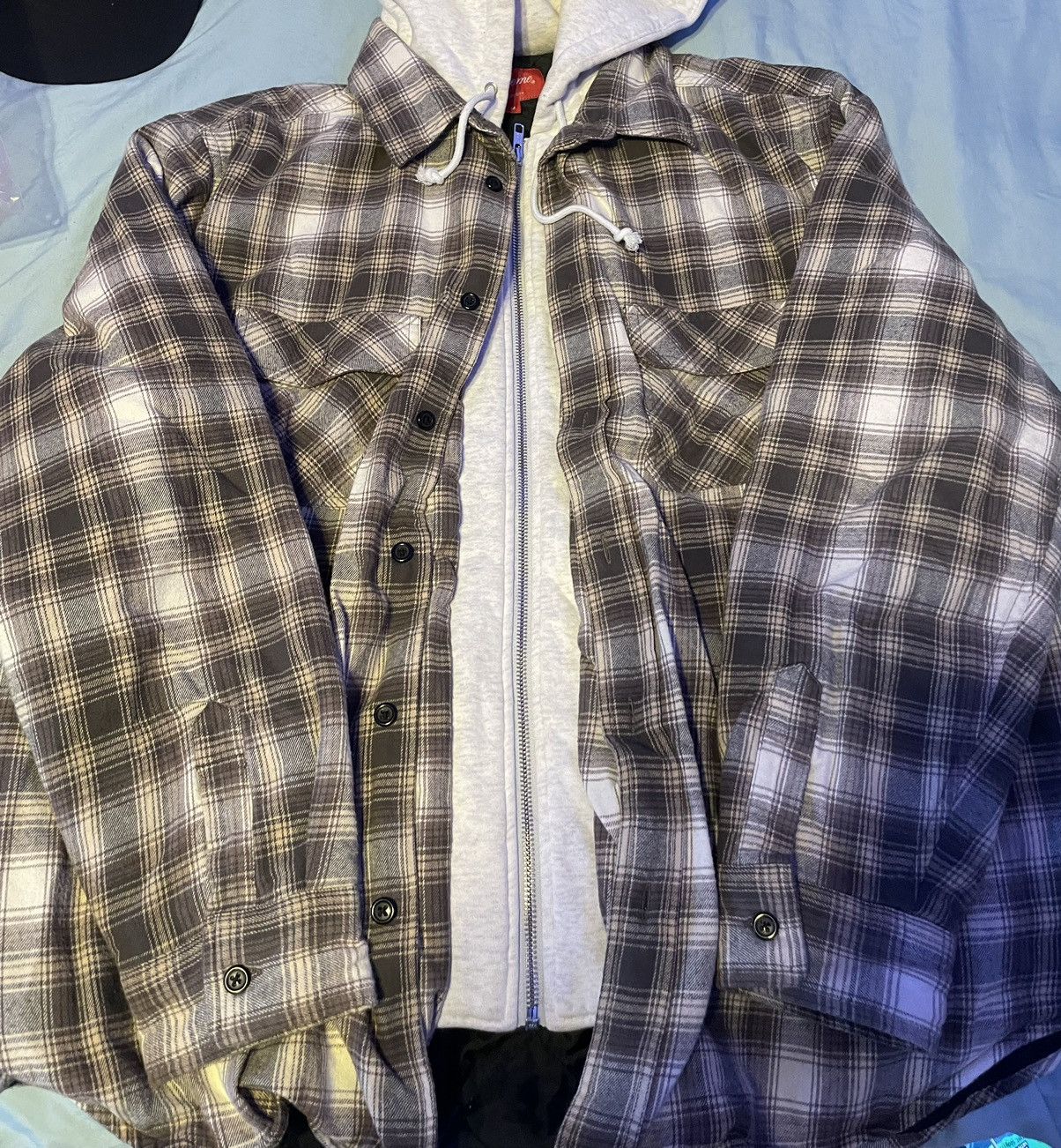 Supreme Hooded Flannel | Grailed