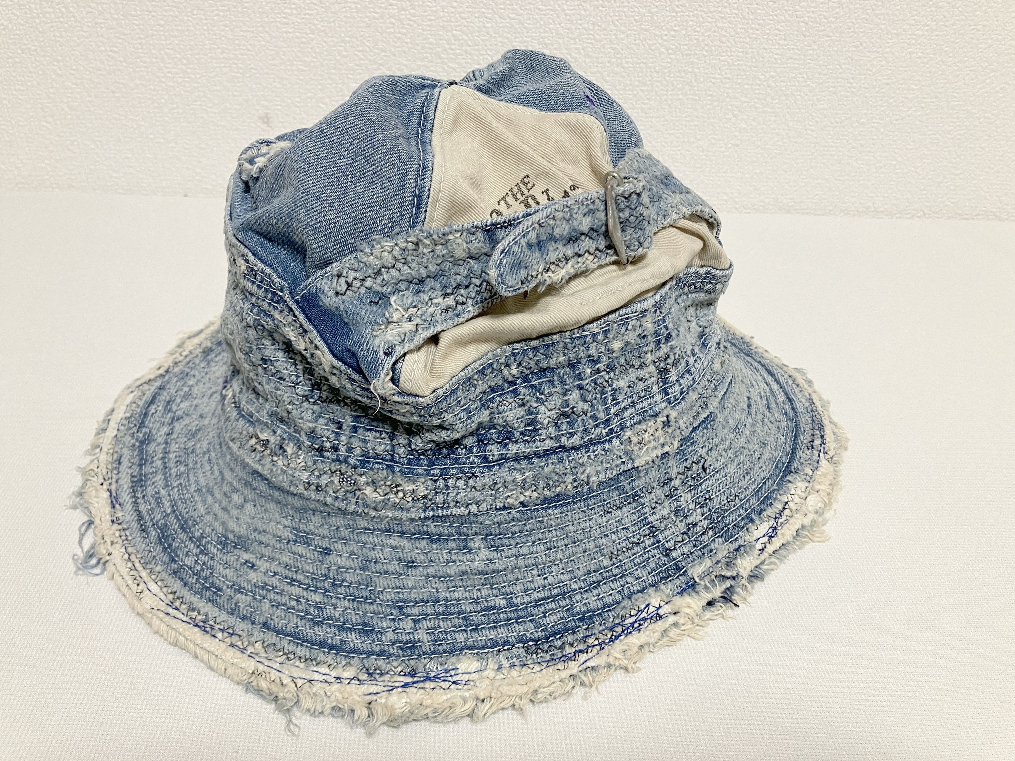 Kapital Kapital 11.5oz old man and the sea crash damage denim hat Size ONE SIZE - 2 Thumbnail