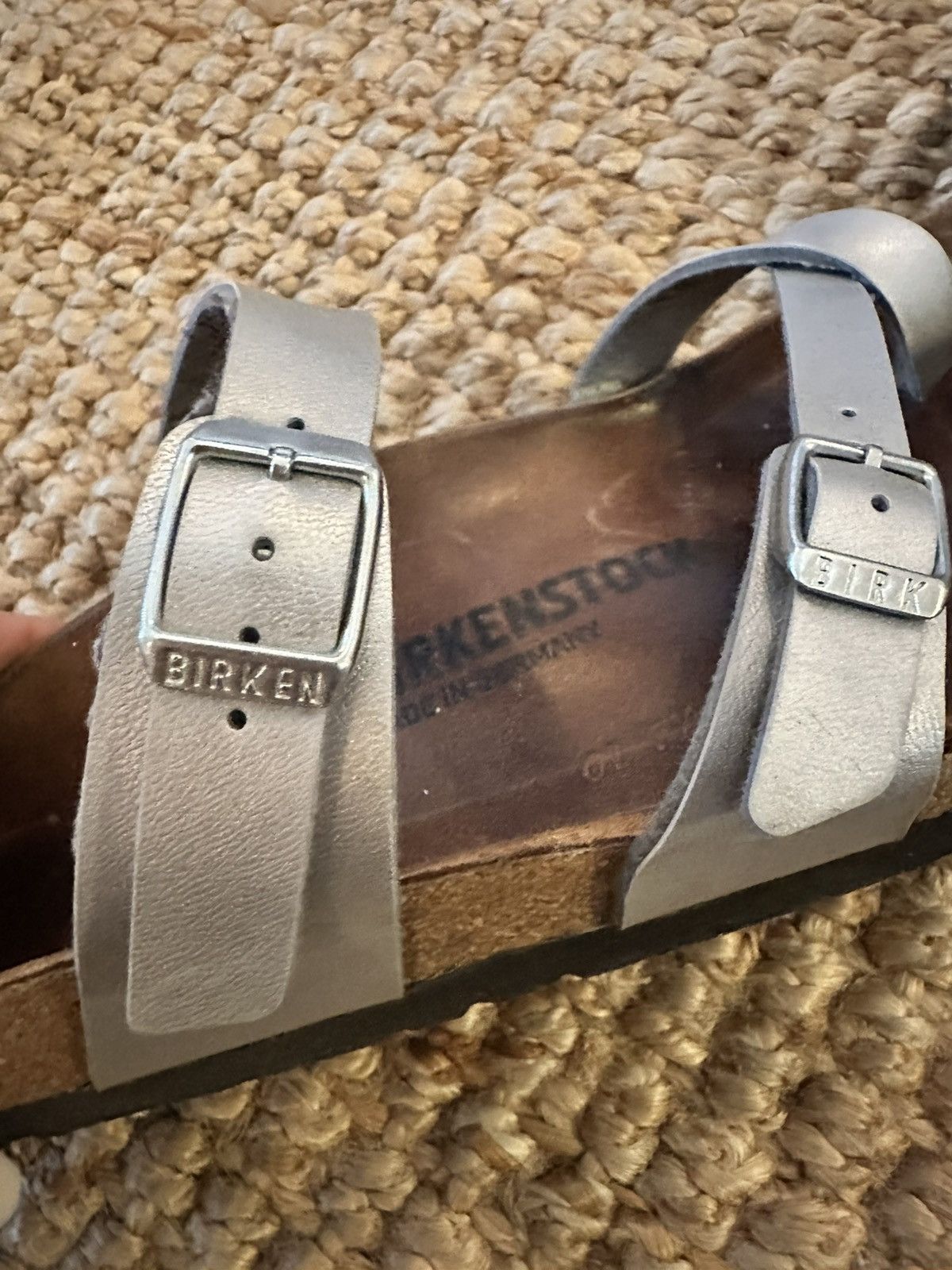 Birkenstock Birkenstock Unisex Mayari Silver Slip On Slide Sandal 40 Size US 10 / IT 40 - 5 Thumbnail