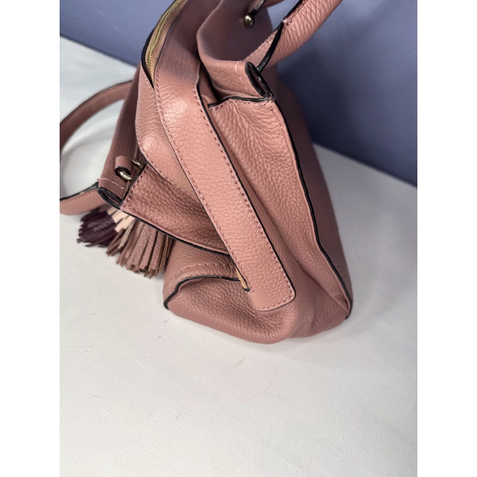 Vintage VINTAGE Kate Spade Palmer Drive Maryam Large Satchel Nutmeg Pink Tassels Kate Spade New York Satchel/Top Handle Bag Women Large Leather Tassel Size ONE SIZE - 6 Thumbnail