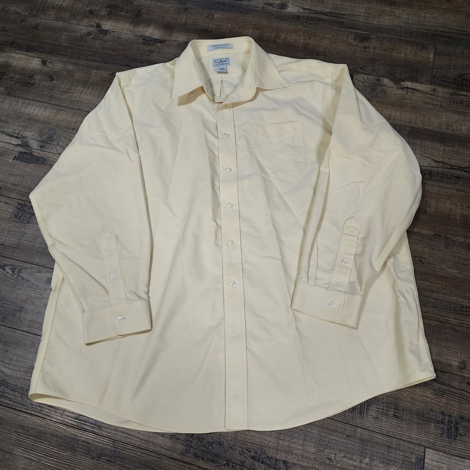 L.L. Bean L.L Bean Men Yellow Button Down Long Sleeve Shirt 18/35 2331 Size US XXL / EU 58 / 5 - 1 Thumbnail