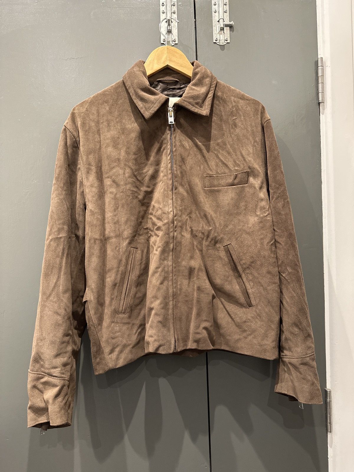 image of Secondlayer Suede Jacket in Brown, Men's (Size Large)