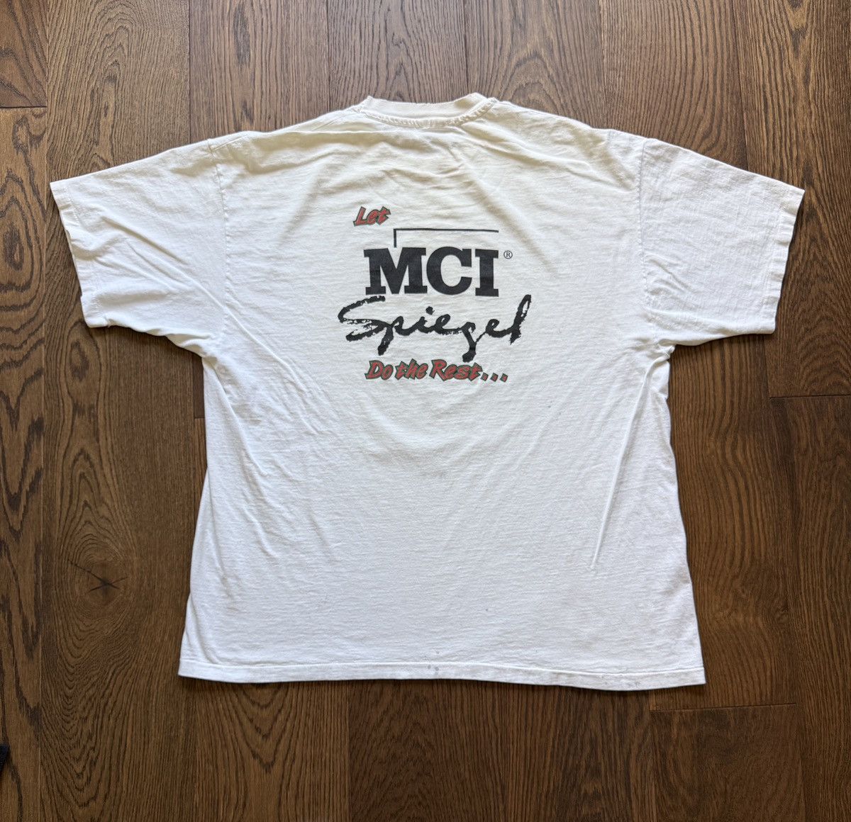 Vintage Vintage 90s MCI and Spiegel Gift Holiday Christmas Tee Size US XXL / EU 58 / 5 - 2 Thumbnail