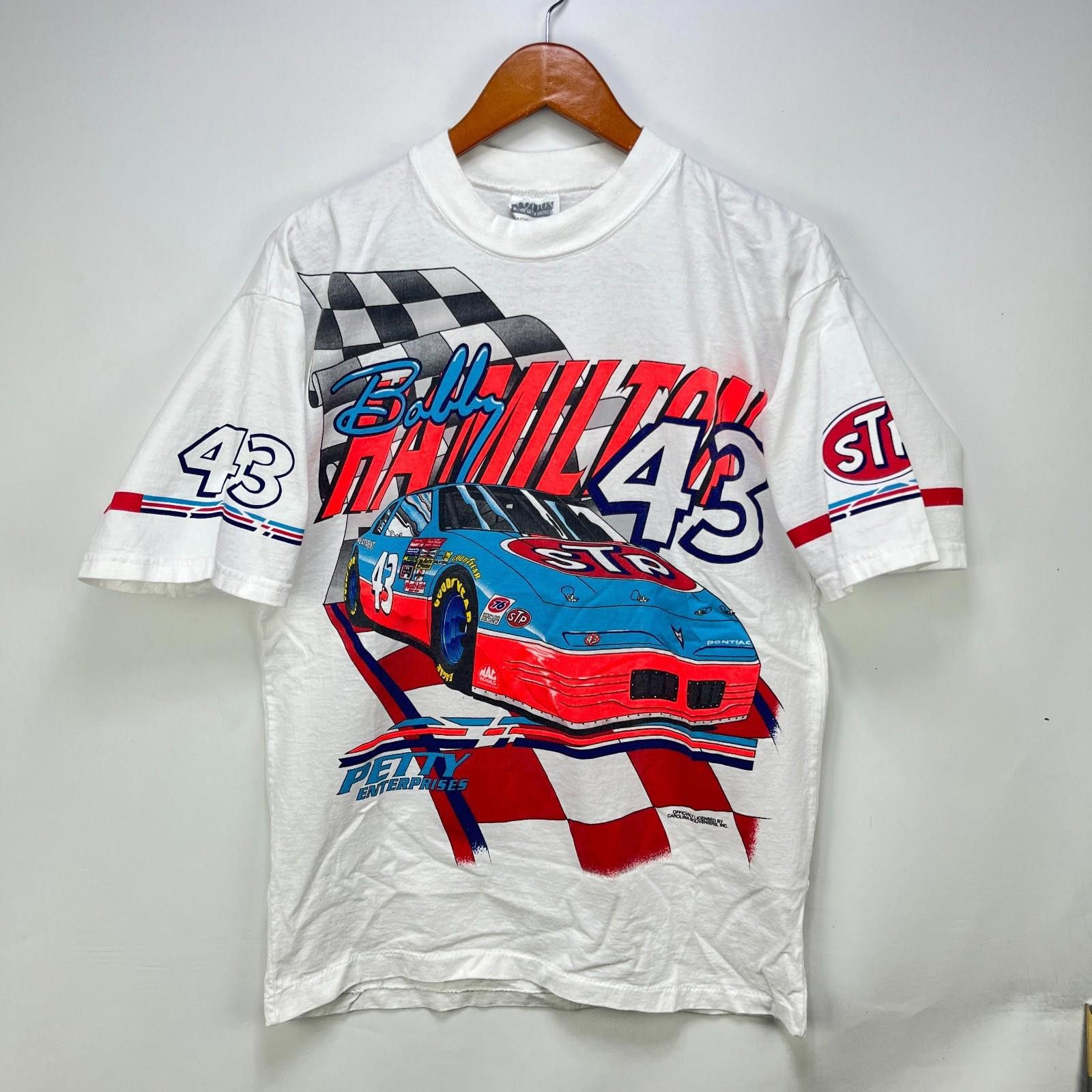NASCAR Vintage 90s NASCAR Bobby Hamilton T Shirt Made In USA Medium Size US M / EU 48-50 / 2 - 1 Thumbnail