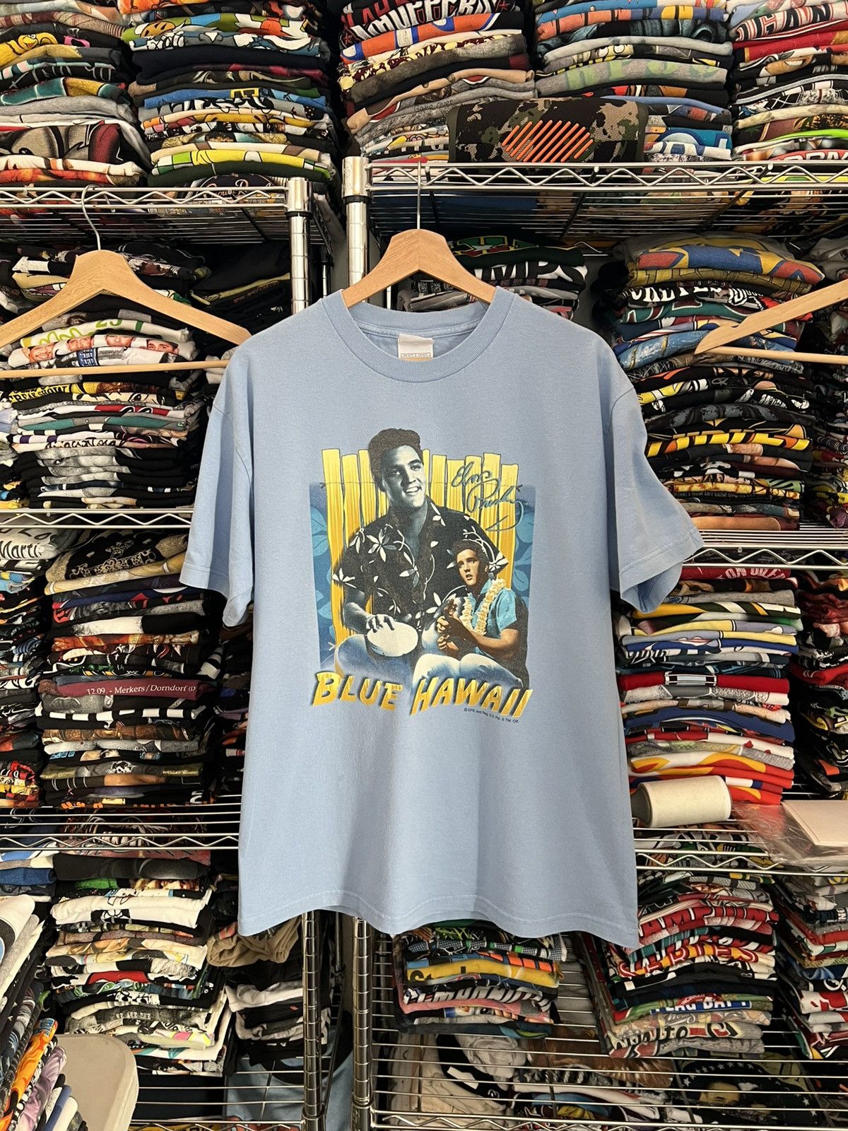 Band Tees 90s Elvis Presley Blue Hawaii Tee Size US L / EU 52-54 / 3 - 1 Thumbnail