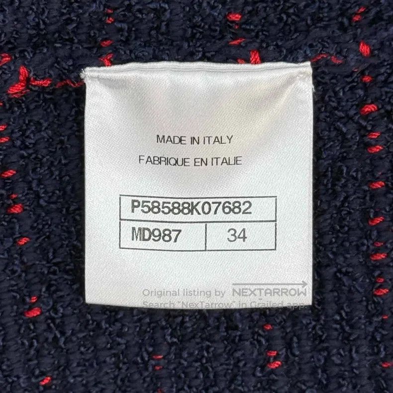Chanel Chanel Dark blue striped button pattern elastic knitted sh Size XXS / US 00 / IT 34 - 6 Thumbnail