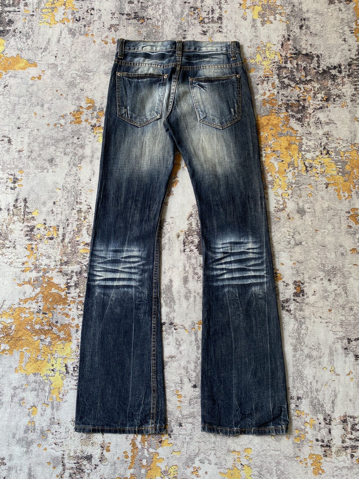 Tornado Mart KUI Claws Mark Honeycomb Distressed Flare Jeans Size US 30 / EU 46 - 2 Thumbnail