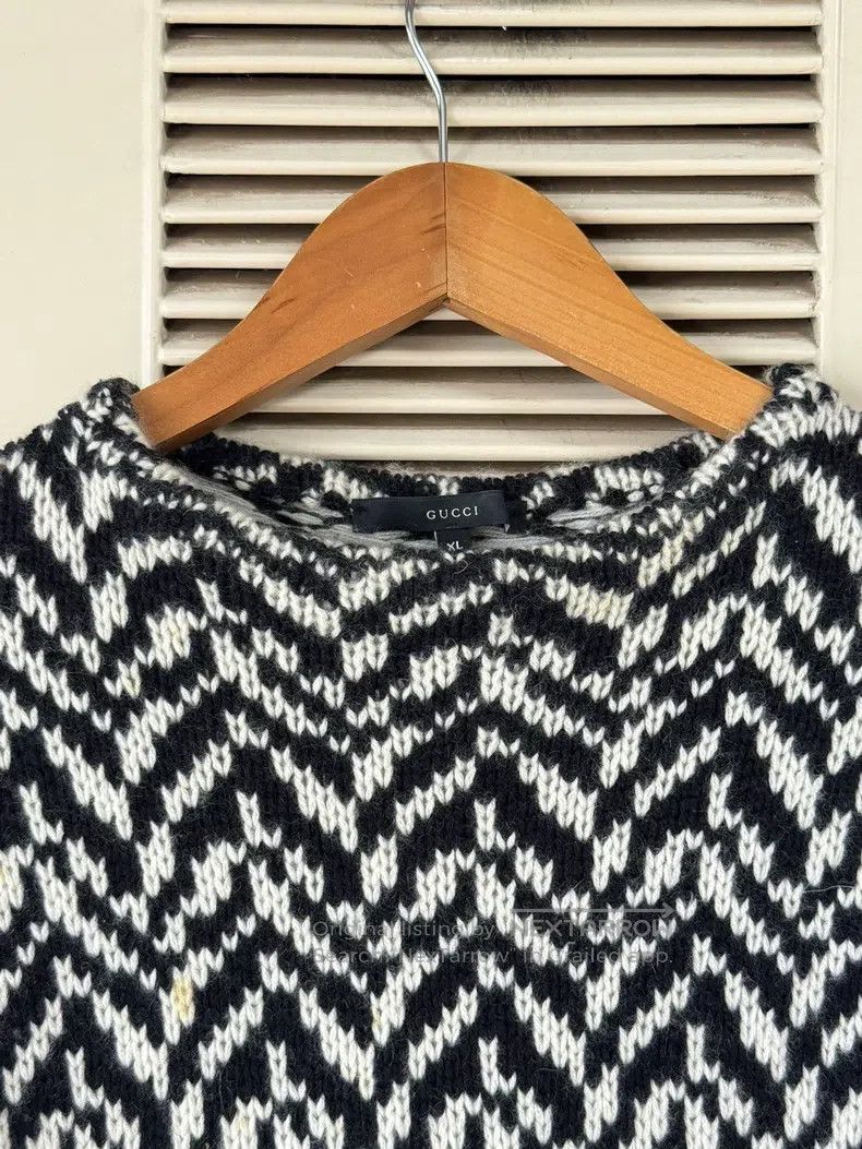 Gucci Gucci Black and white striped knitwear Size US XL / EU 56 / 4 - 3 Thumbnail