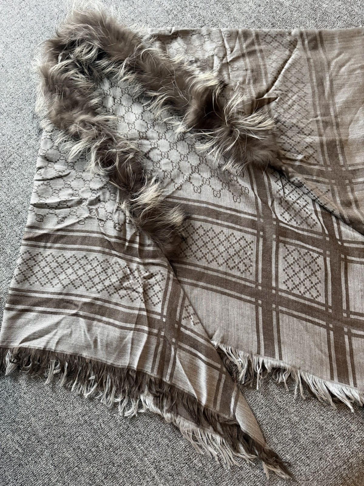 Gucci Gucci Survie Monogram Wool Fur Scarf Size ONE SIZE - 7 Thumbnail