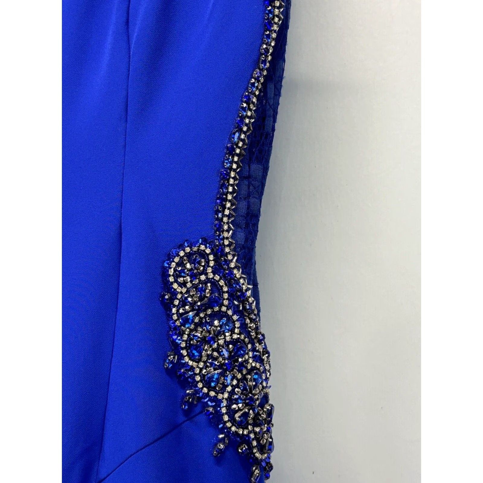 Mac Duggal Mac Duggal Women's Prom Pageant Gown Dress Size 4 Mermaid Blue Sleeveless Open Back Long Skirt Size 27" / US 4 / IT 40 - 3 Thumbnail