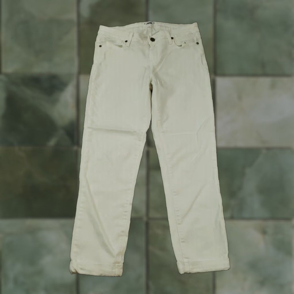 Paige Paige Jeans Womens White Denim Skinny Kylie Crop Stretch 29x25 Size 29" - 1 Thumbnail