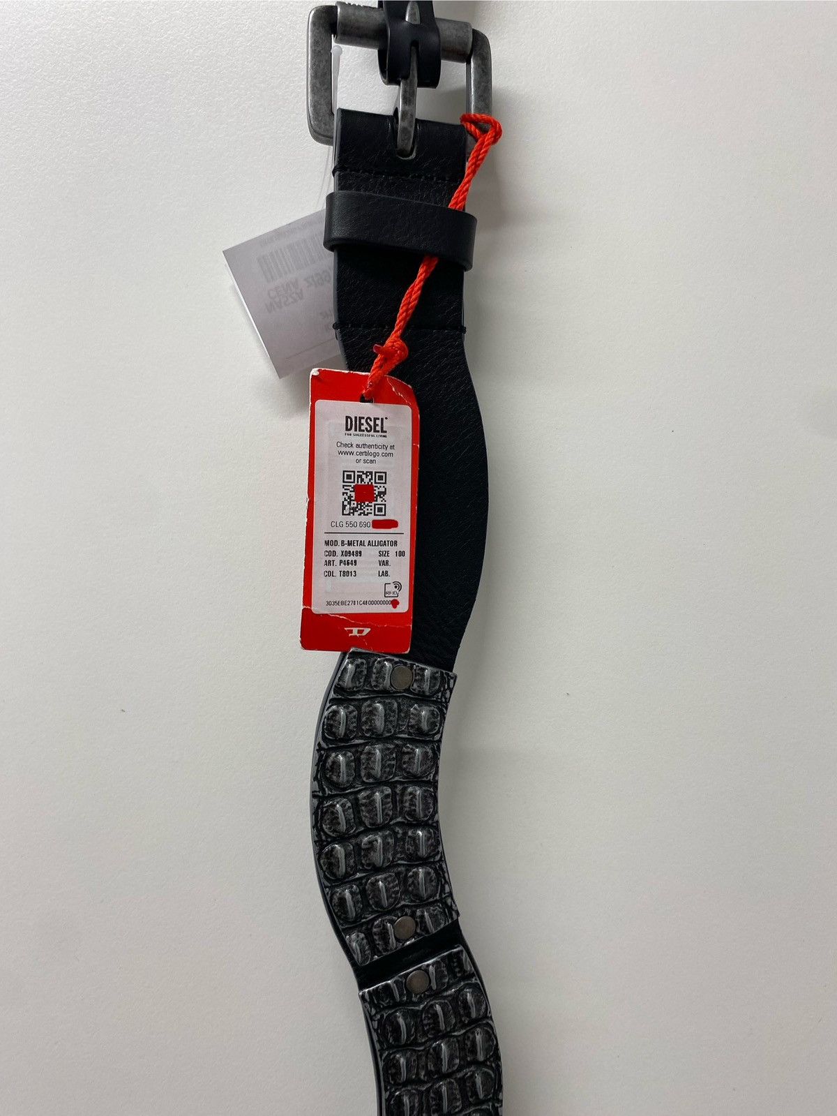 Diesel Diesel B-Metal Alligator Belt – Rare Runway Piece (SS23) Size 40 - 6 Thumbnail