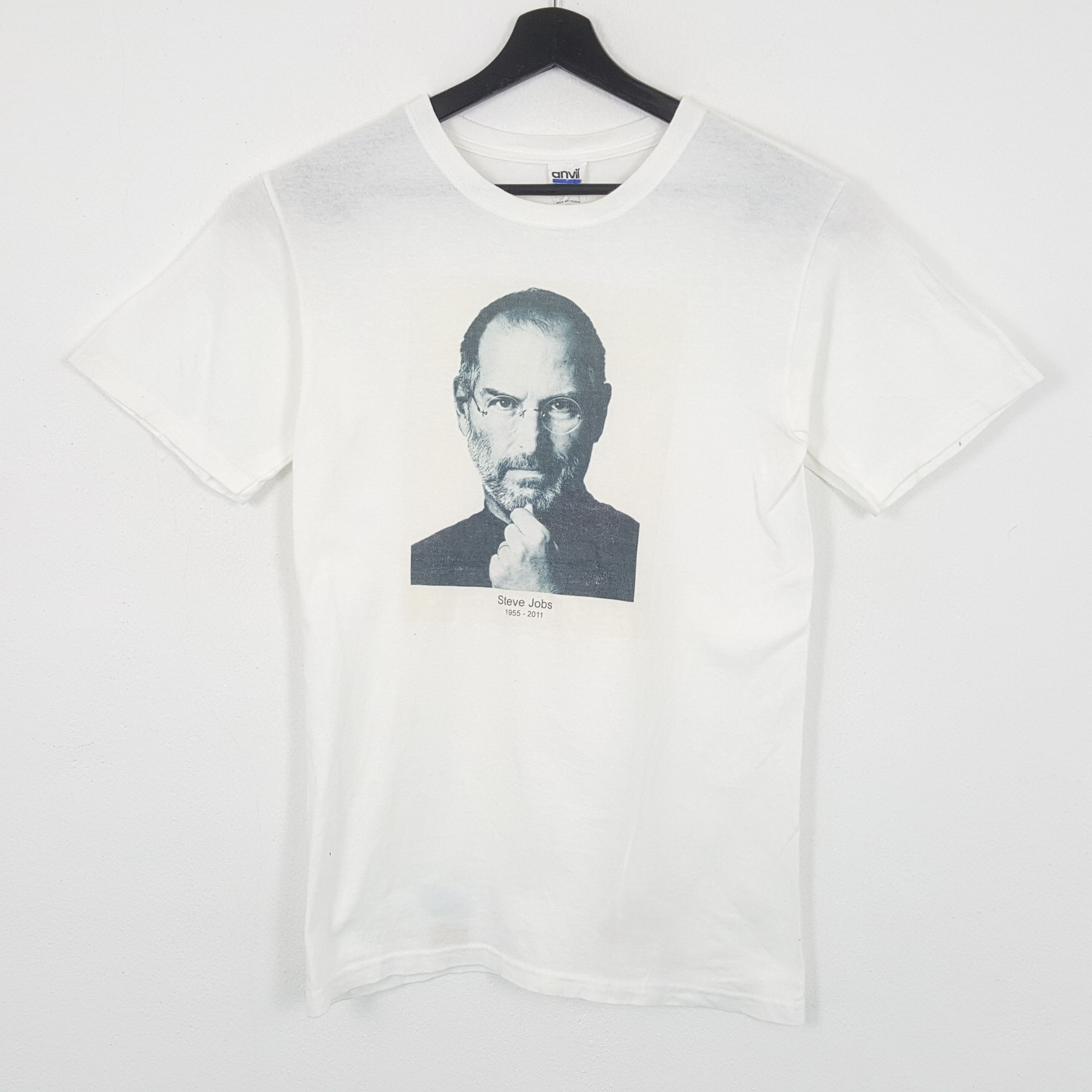 image of Steve Jobs Phototees Style Tshirt Apple Company in White, Men's (Size Small)